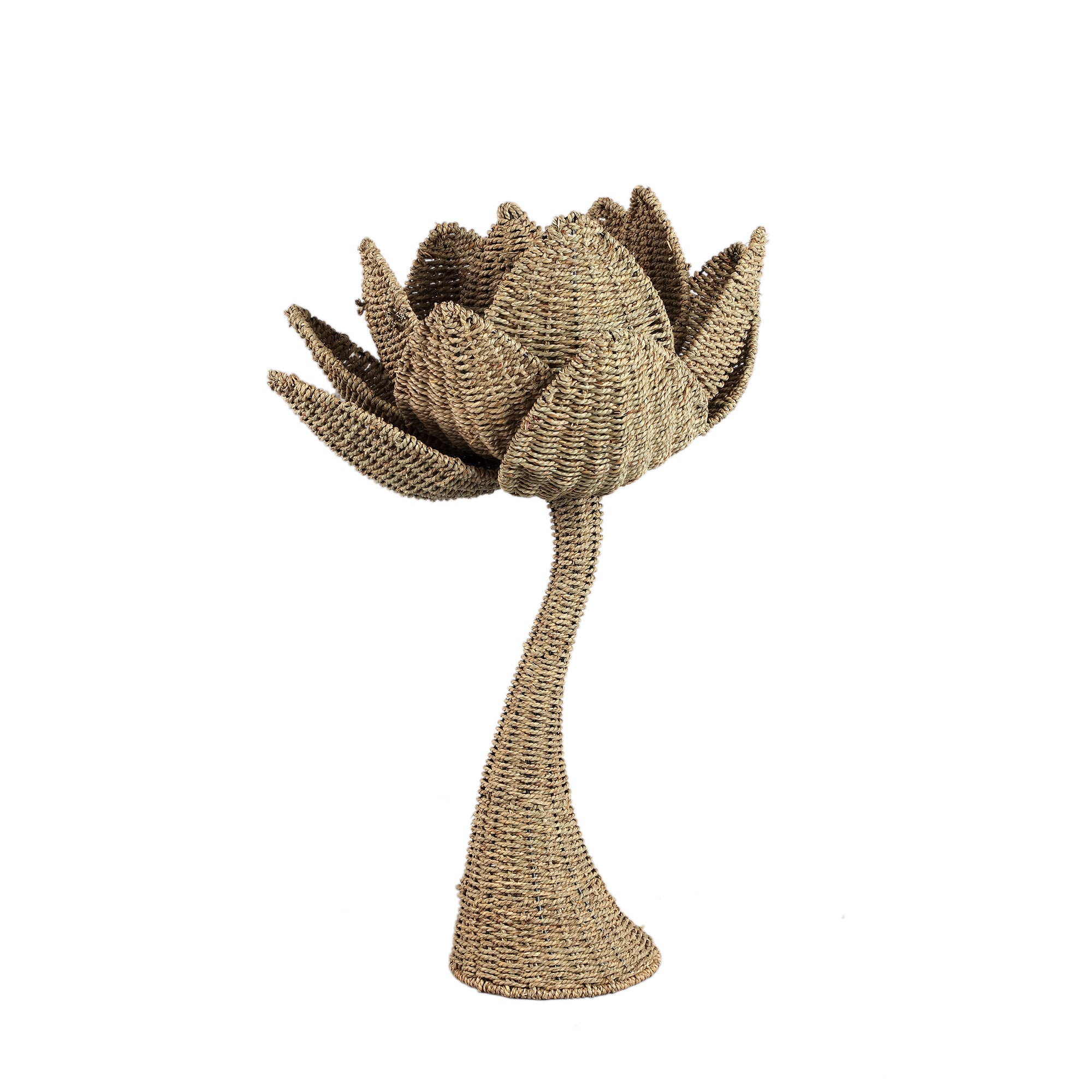 Ambre Natural seagrass woven flower statue S