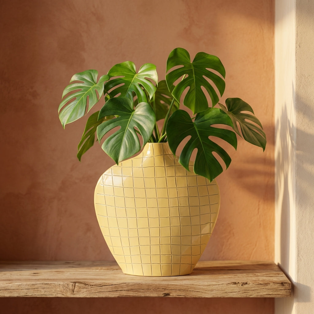 Chelton Vase en métal - Jaune