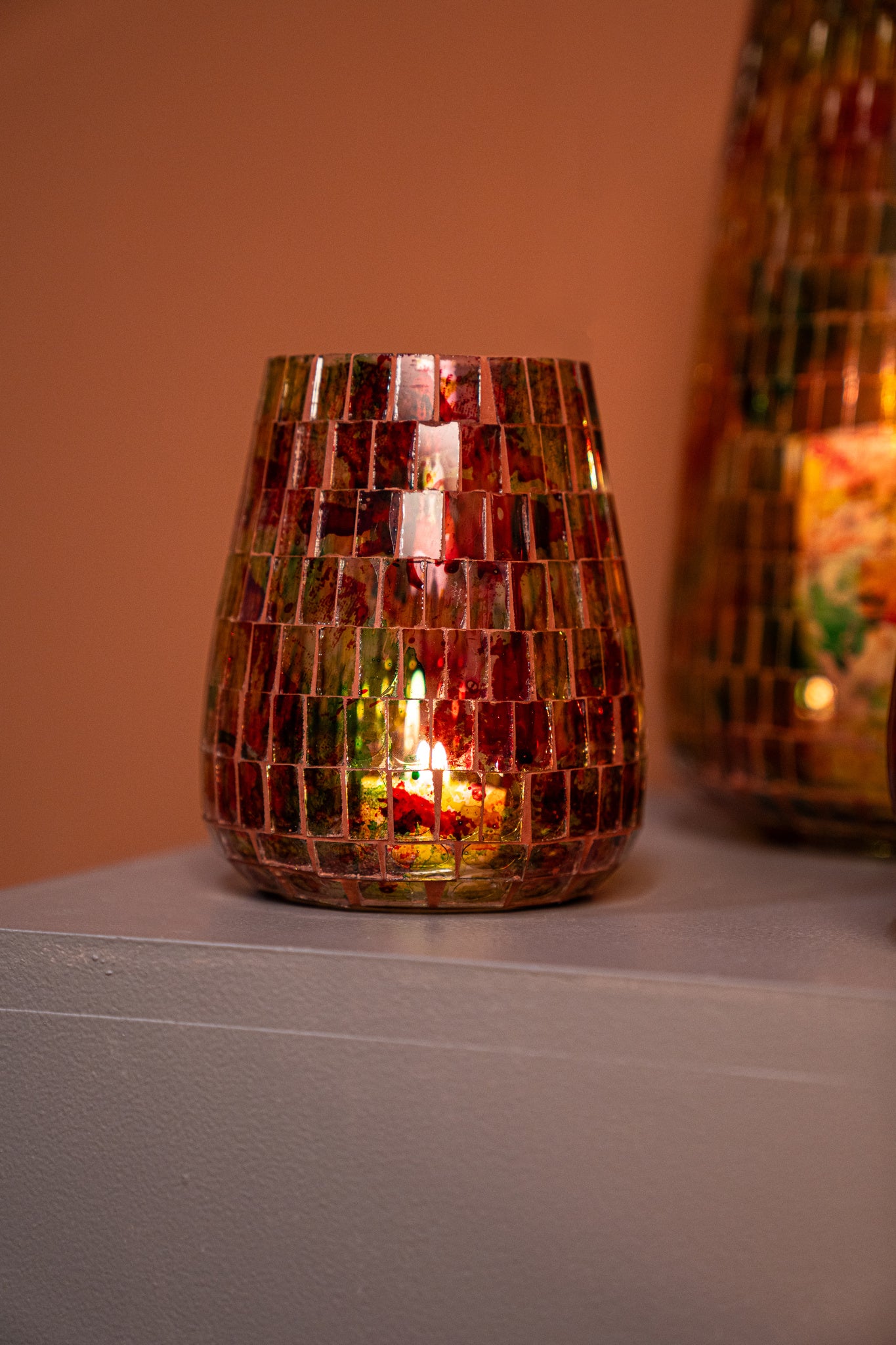 Avra Bougeoirs en verre - Vert
