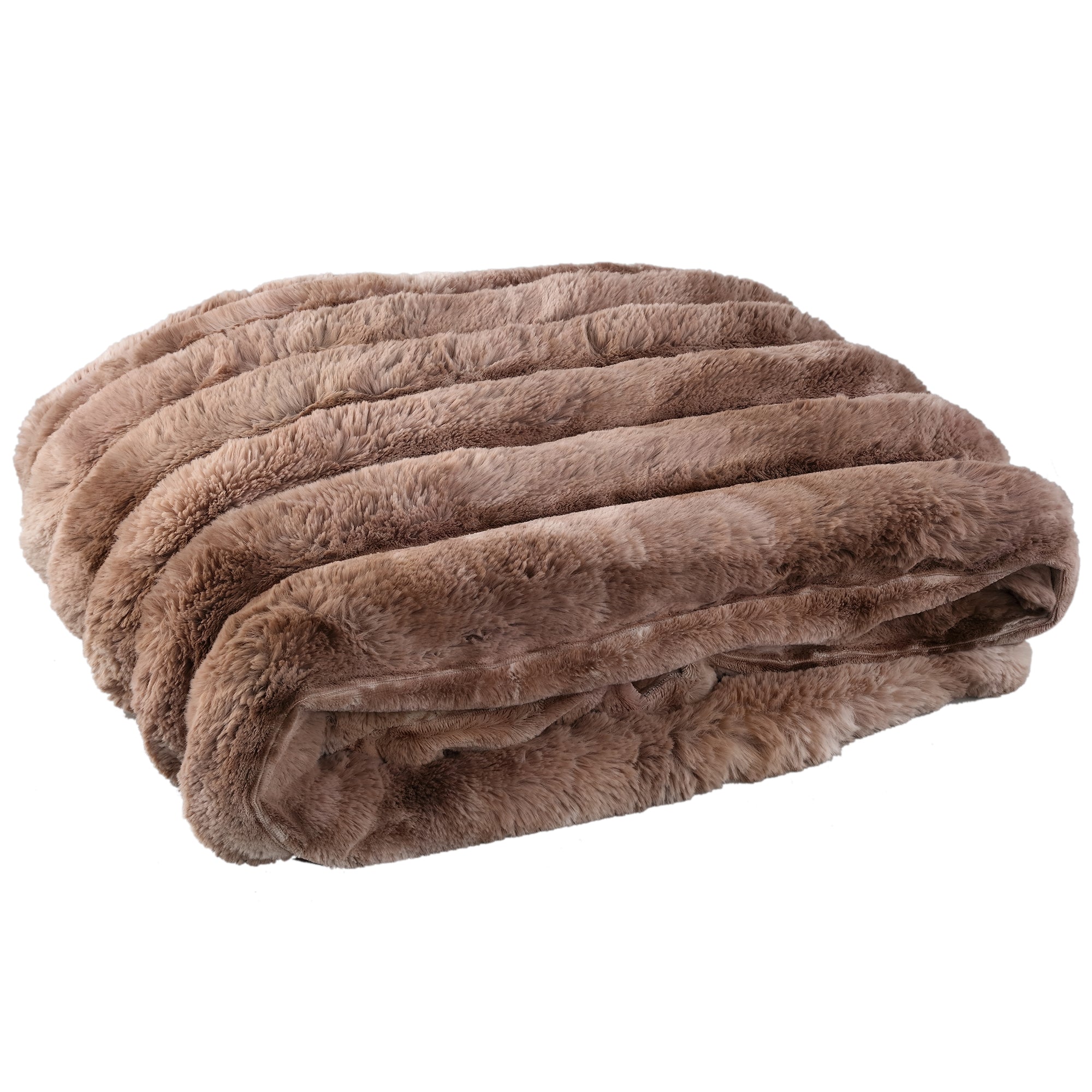 Divvo Brown fake fur thick rib plaid L — vue 2 | Häus