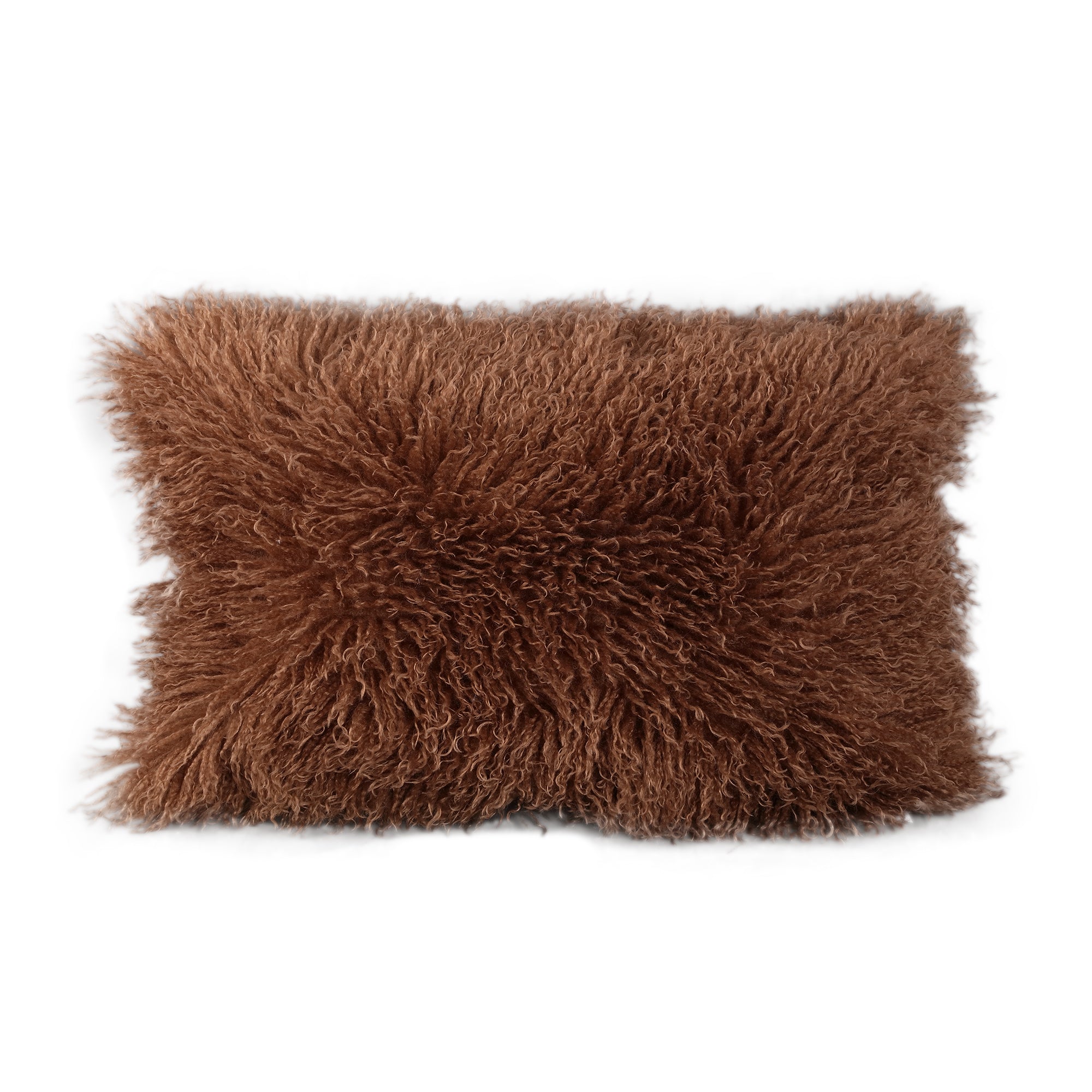 Rexx Dark Brown fake sheep fur cushion rectangle — vue 2 | Häus