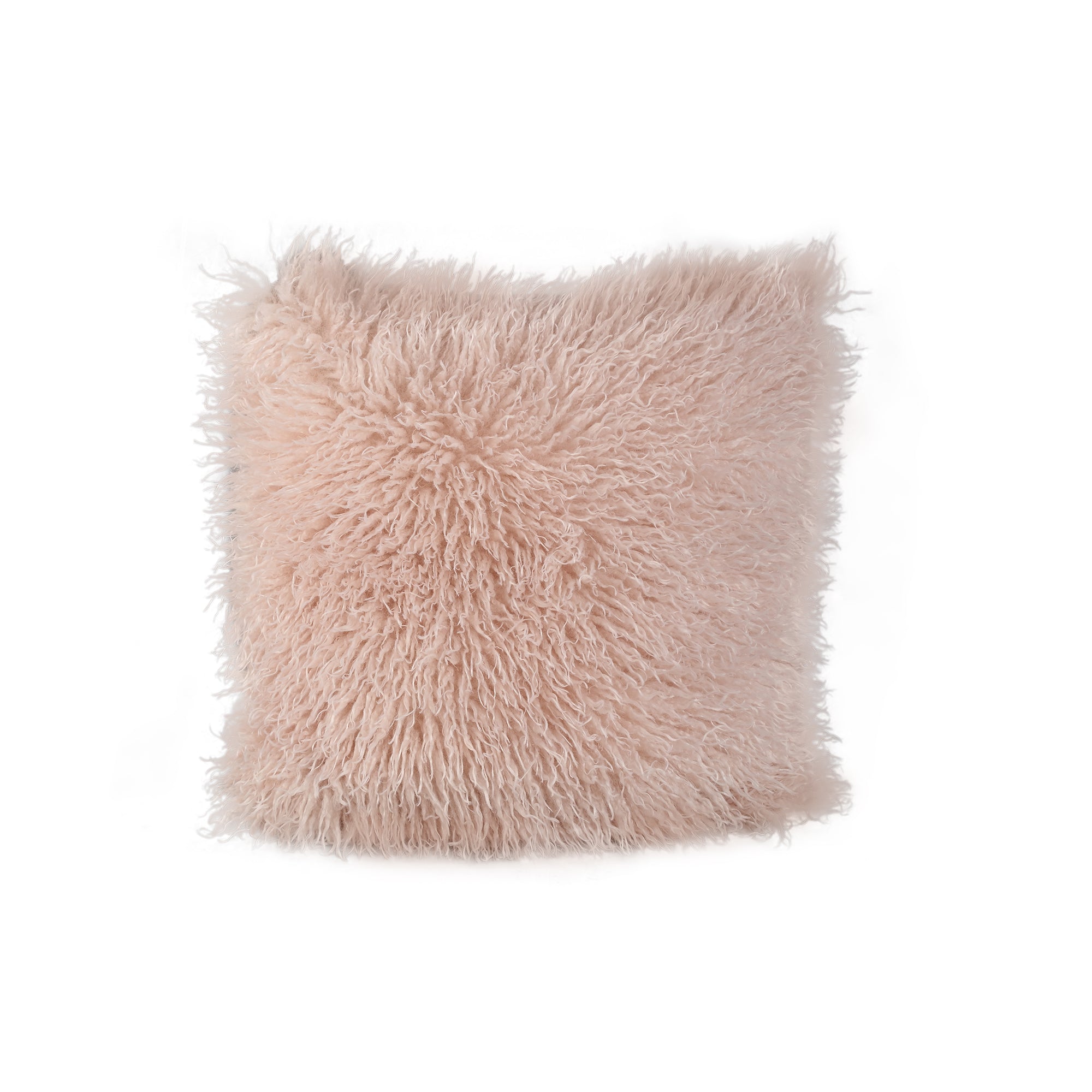 Rexx Beige fake sheep fur cushion square — vue 2 | Häus
