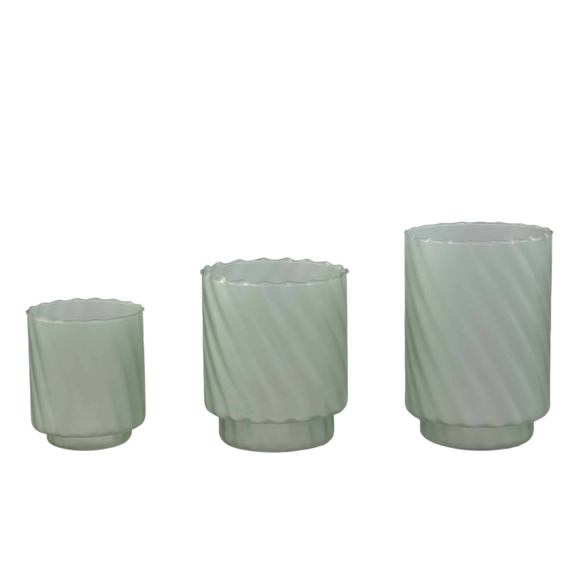 Rameen Bougeoirs en verre — Round Frosted Stormlight - Vert