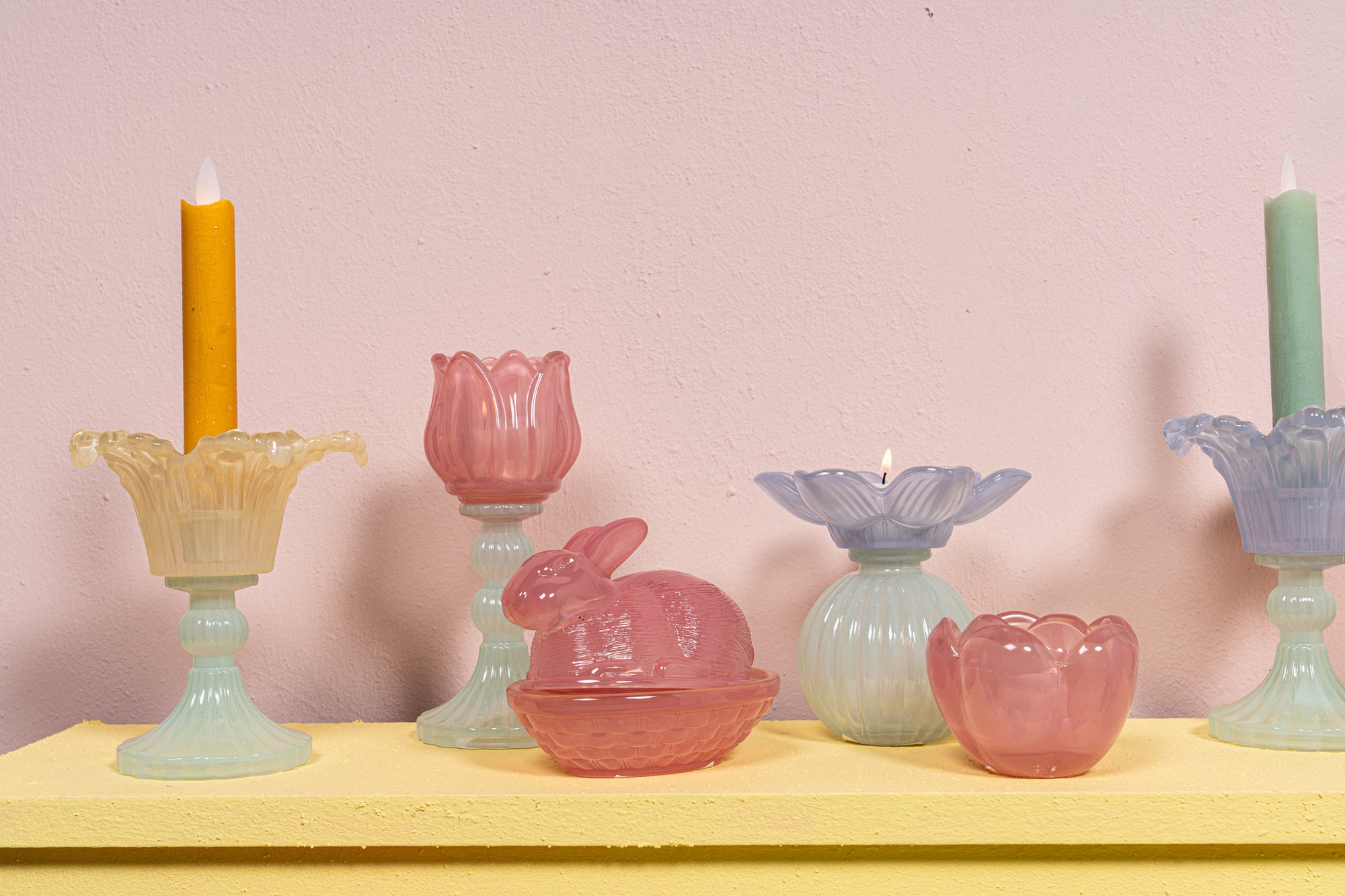 Leila Photophores en verre — Flower On Foot Tealight 2 - Lilas