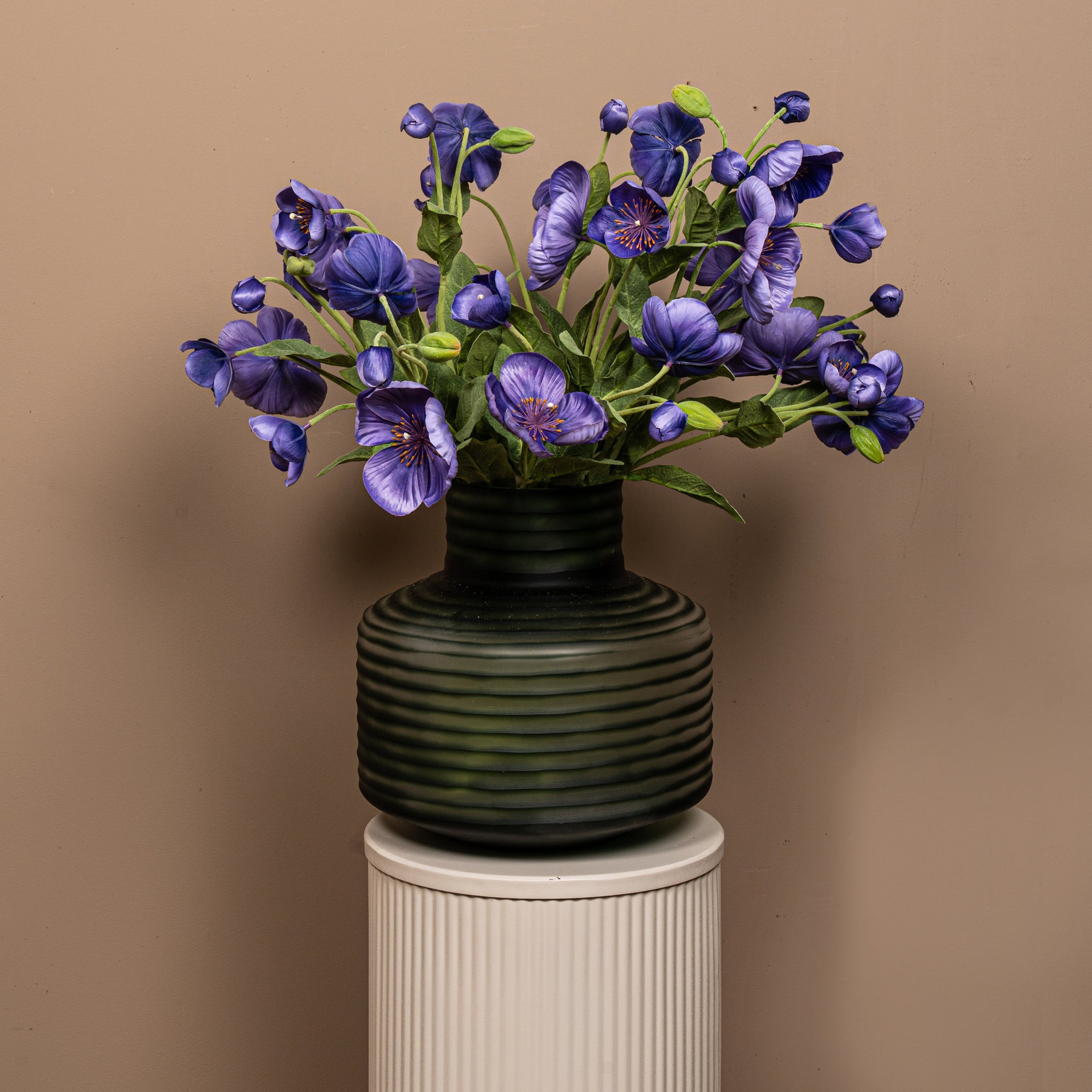 Poppy Flower Purple himalayan poppy spray w leaves Violet — Fleur artificielle — vue 2 | Häus