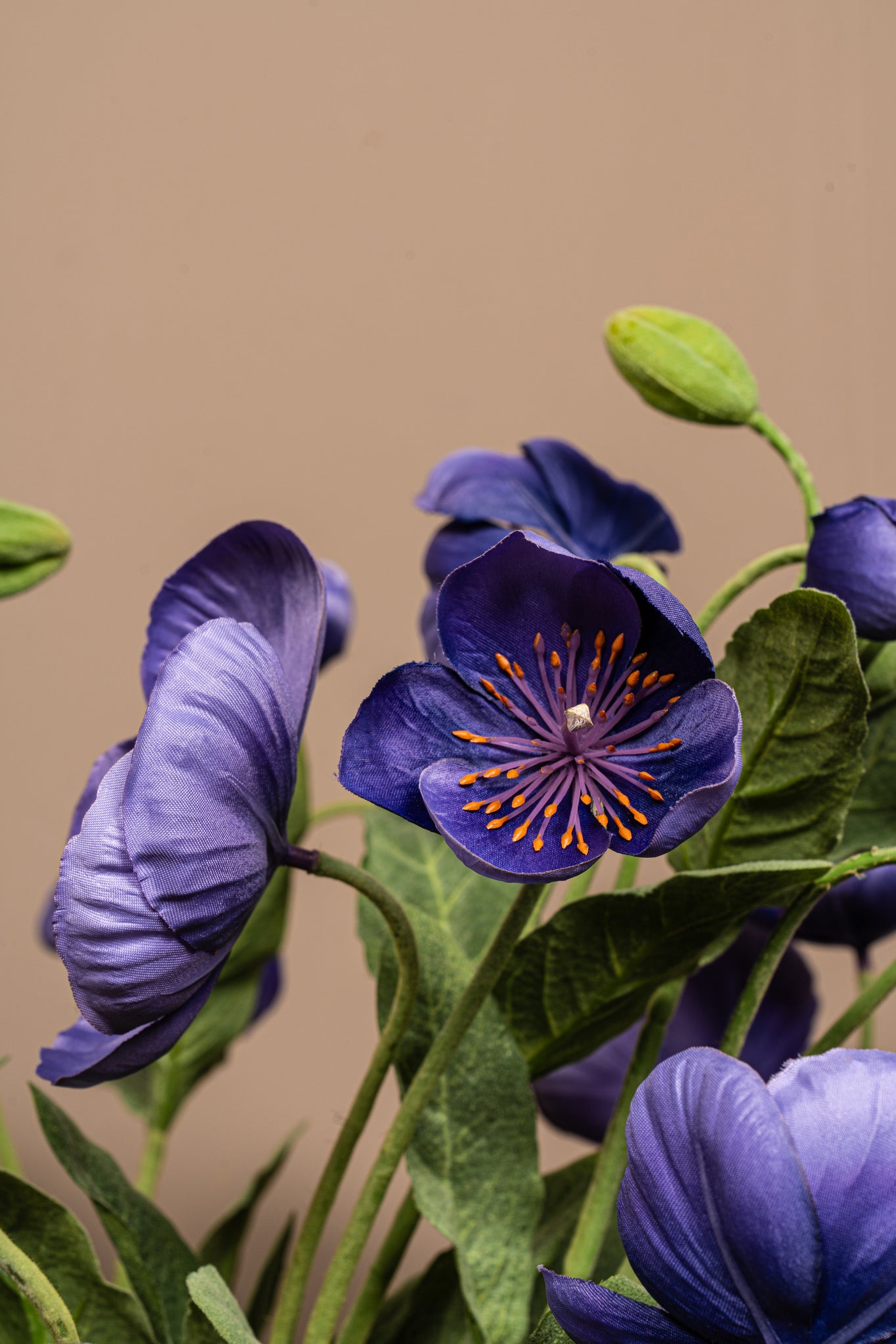 Poppy Flower Purple himalayan poppy spray w leaves Violet — Fleur artificielle — vue 3 | Häus