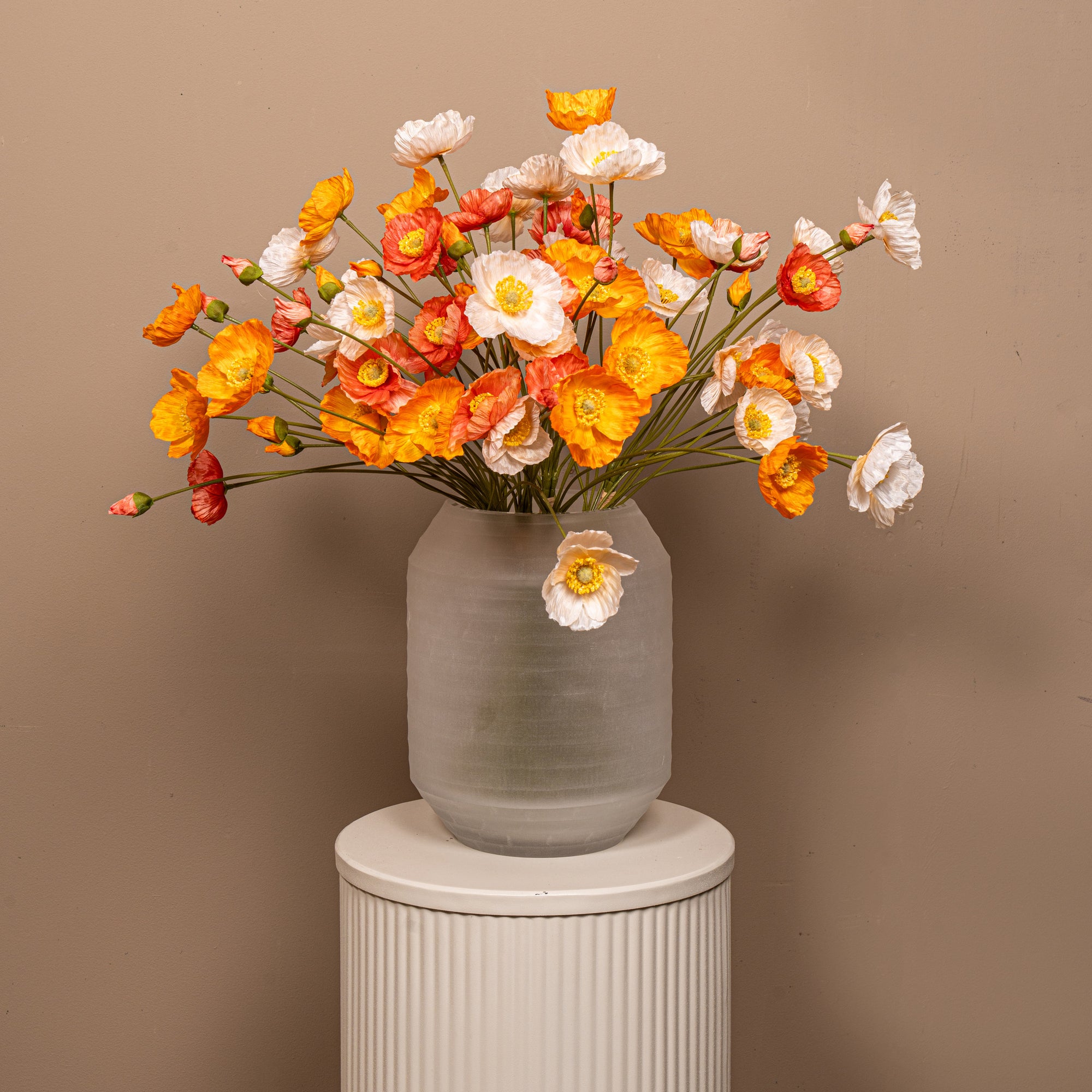 Poppy Flower Orange and cream bundle with buds Orange — Fleur artificielle — vue 3 | Häus