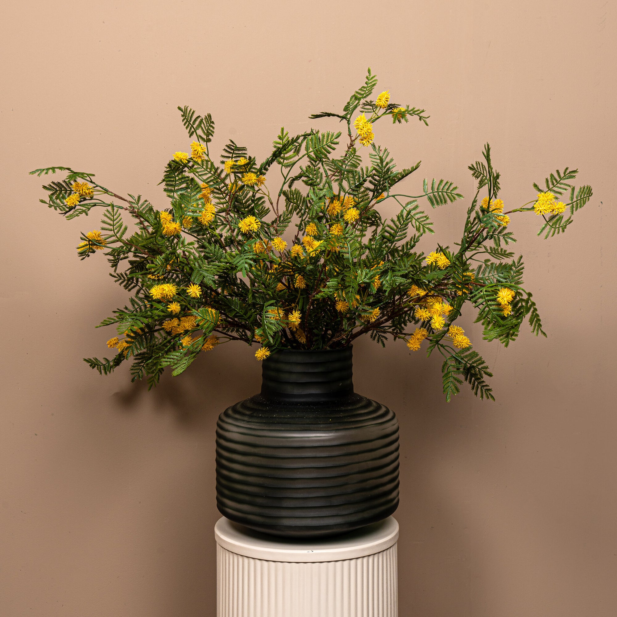 Garden Flower Yellow mimosa spray with leaves S Jaune — Fleur artificielle — vue 2 | Häus