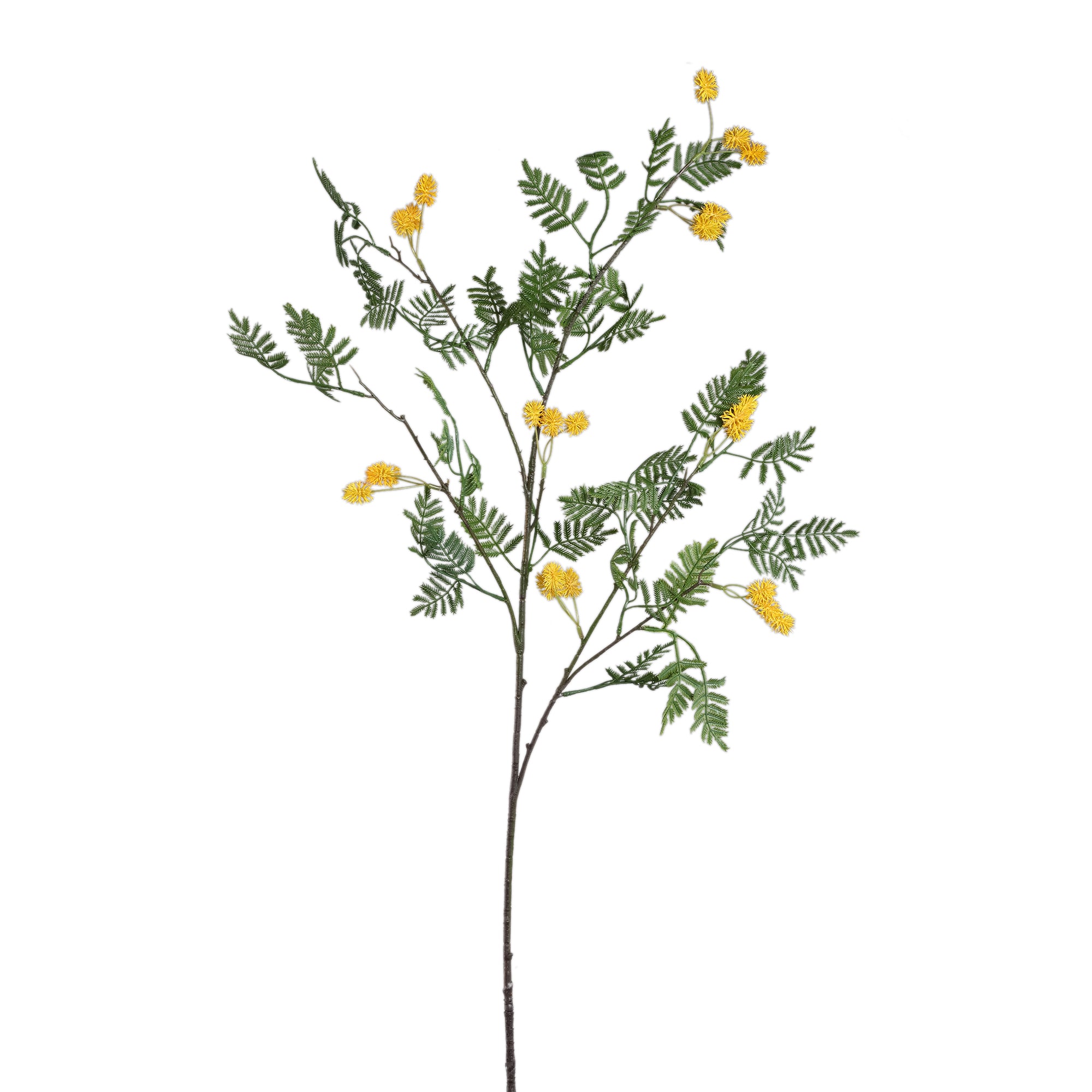 Garden Flower Yellow mimosa spray with leaves L Jaune — Fleur artificielle — Fleur artificielle design premium | Häus