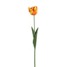 Tulip Flower Orange parrot tulip with leaves Orange — Fleur artificielle — Fleur artificielle design premium | Häus