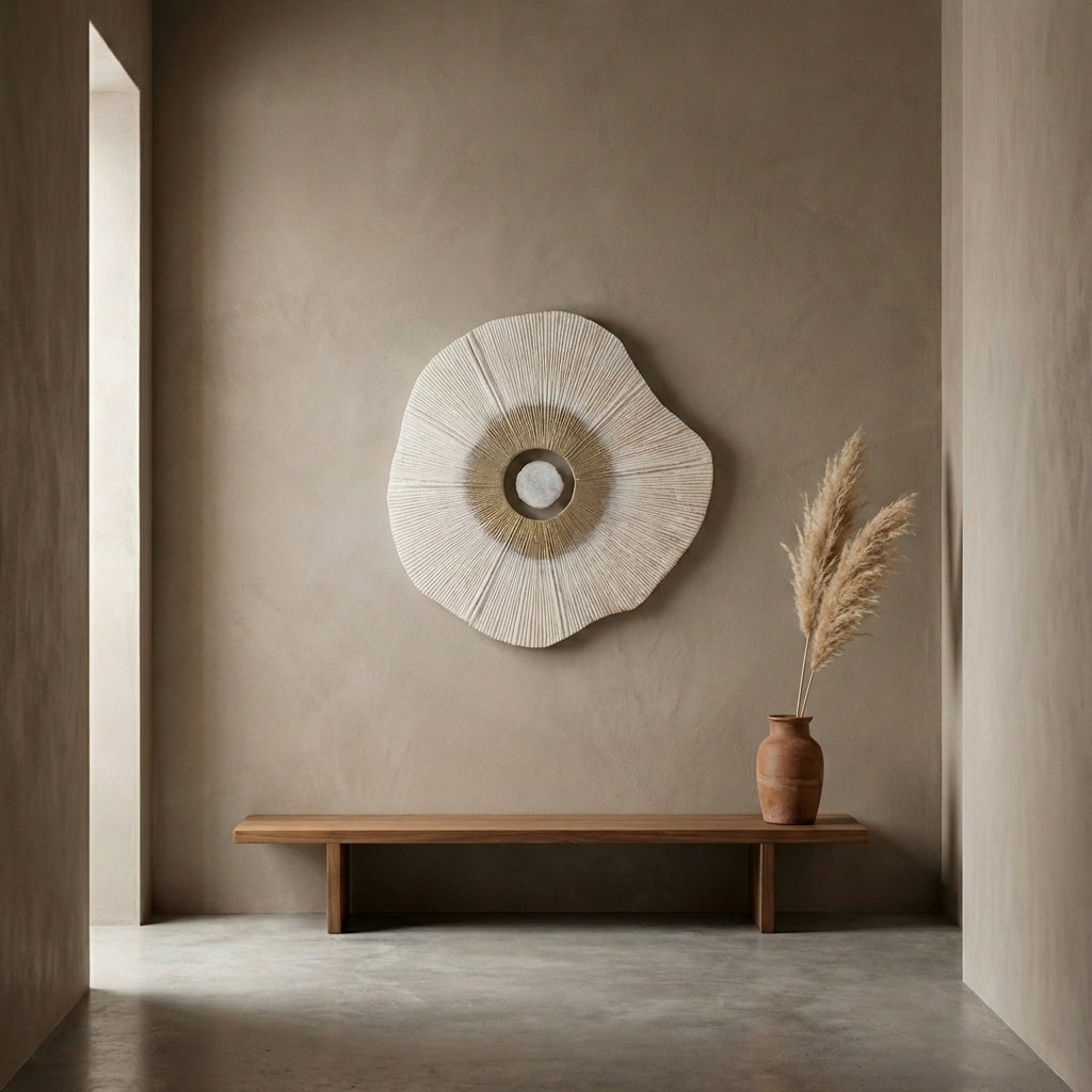 Rella Beige casted alu wall panel center stone S
