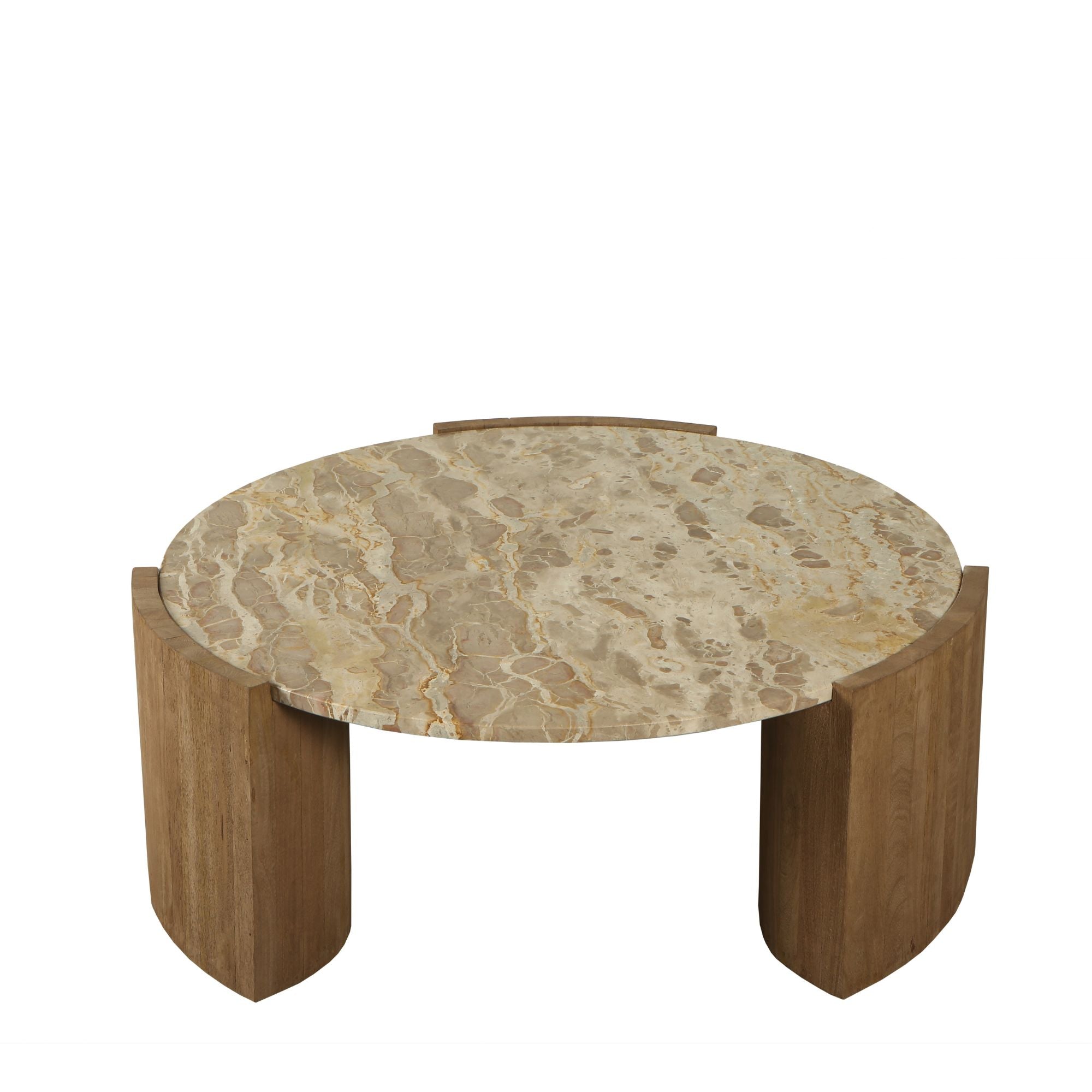 Javina Natural marble coffeetable mangowood base L - Photo 2