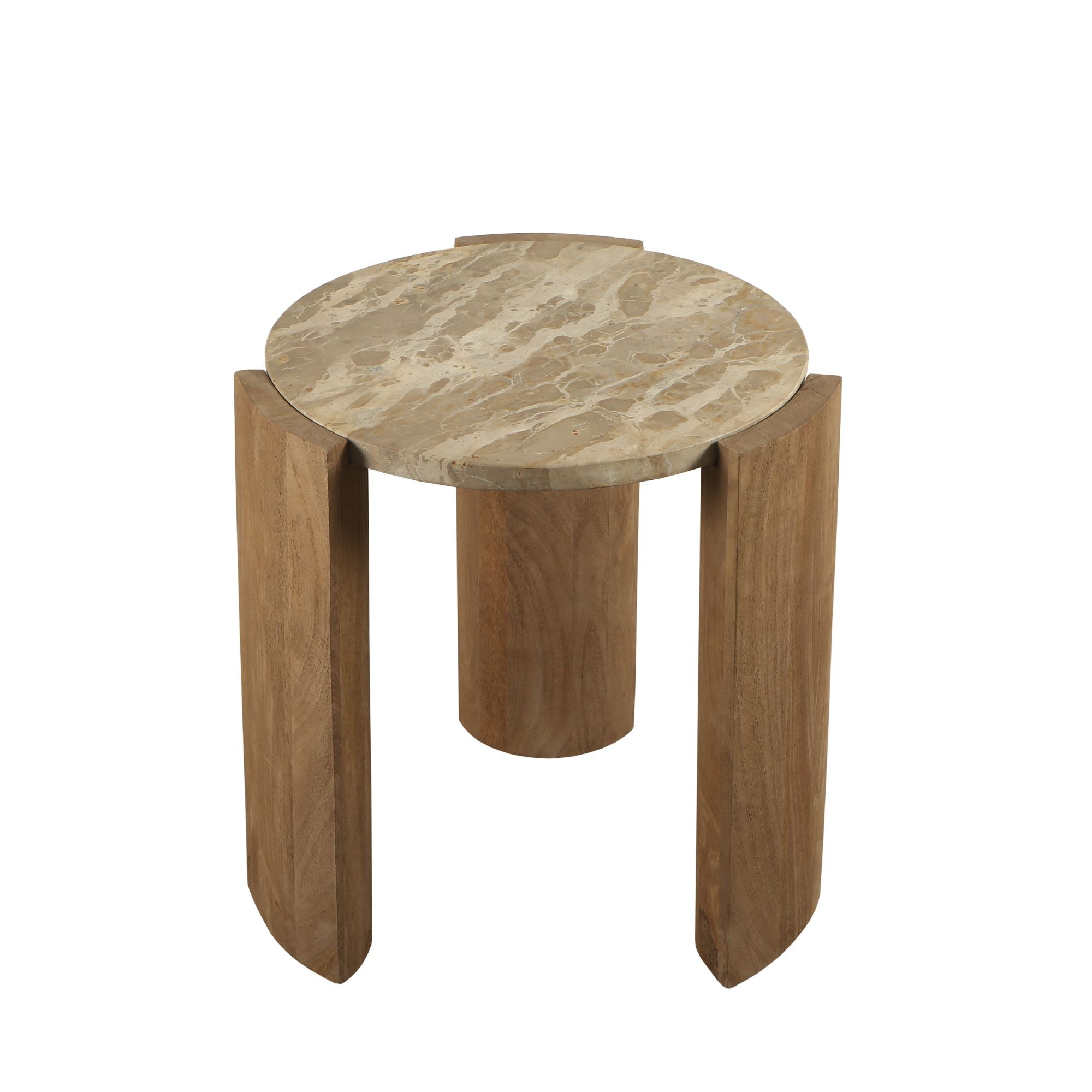 Javina Natural marble coffeetable mangowood base S - Photo 2