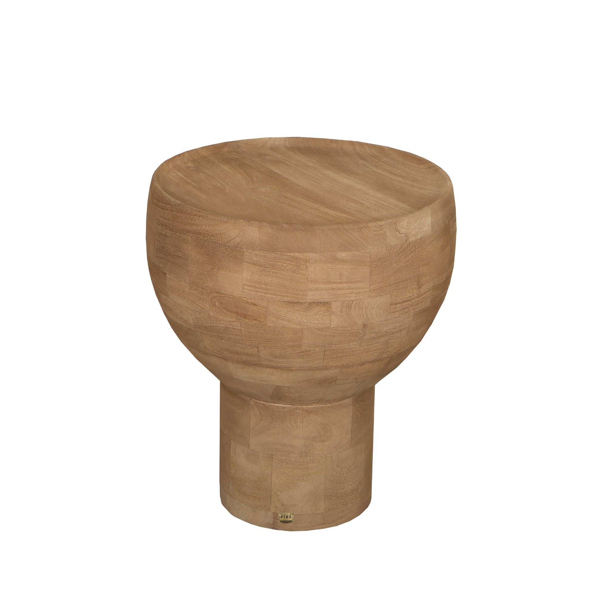 Erno Natural mango wood sidetable on base round - Photo 3