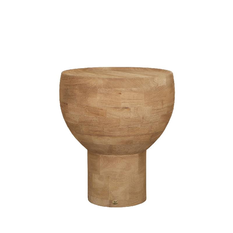 Erno Natural mango wood sidetable on base round