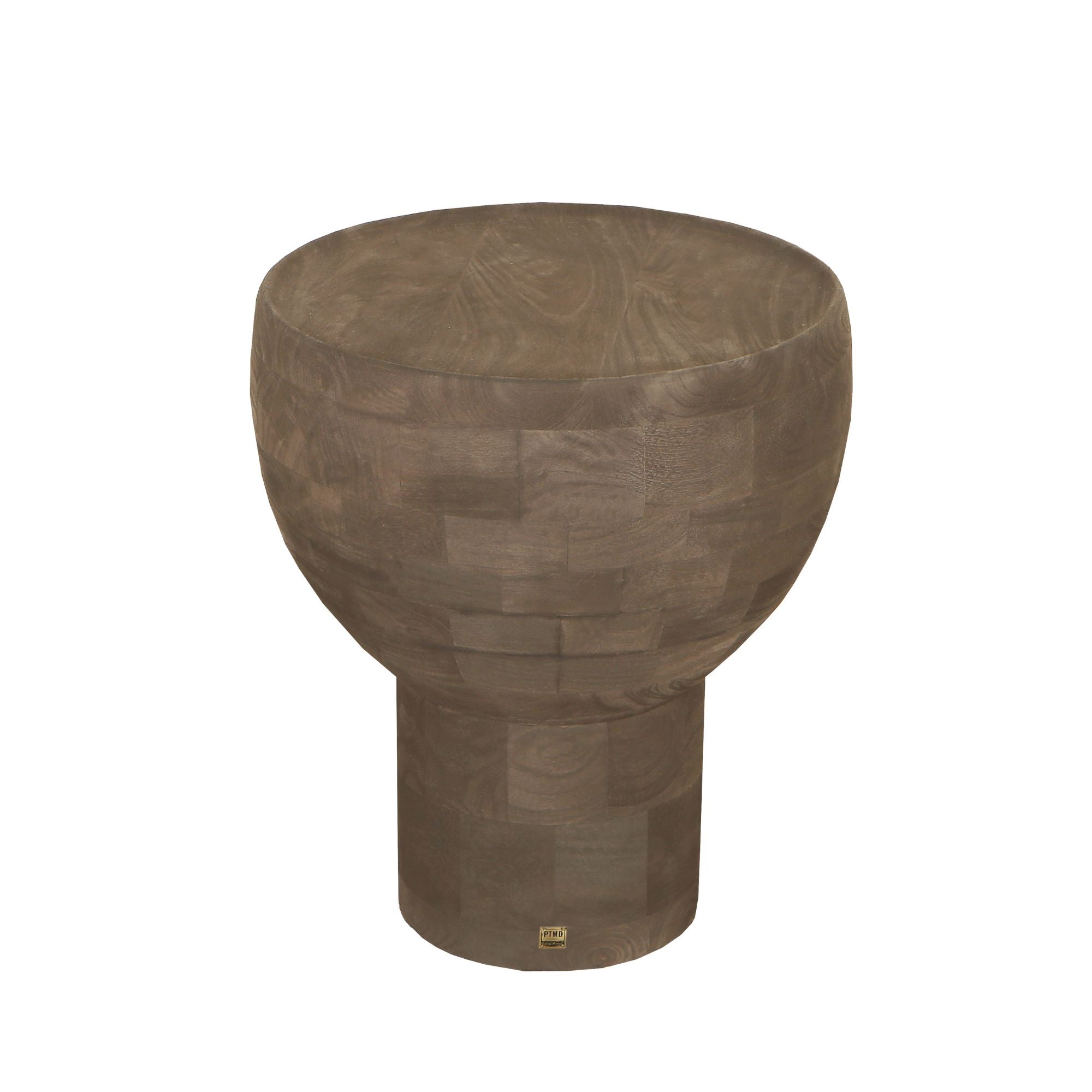 Erno Brown mango wood sidetable on base round - Photo 4