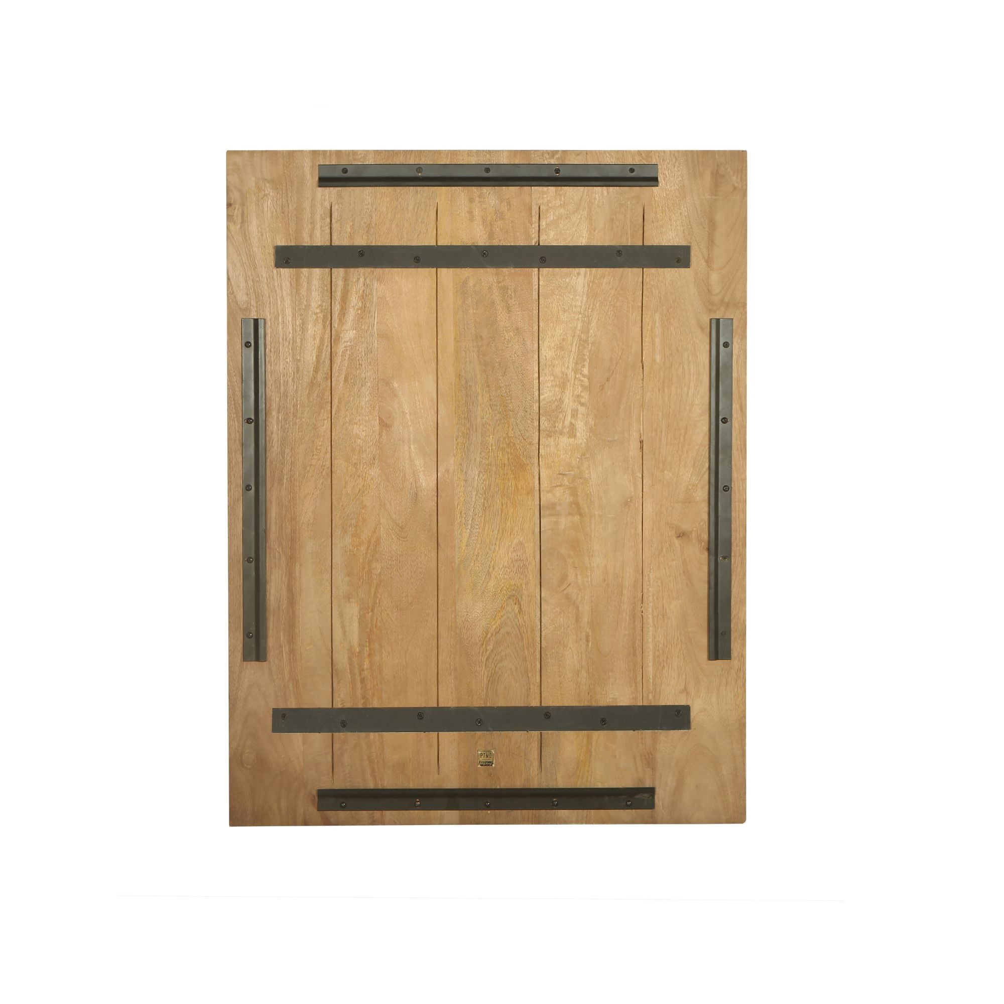 Mattin Natural mango wood circle wall panel rect S