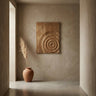Mattin Natural mango wood circle wall panel rect S