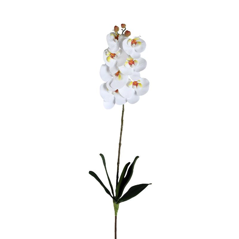 Orchid Flower white phalaenopsis spray with leaves Blanc — Fleur artificielle — vue 3 | Häus