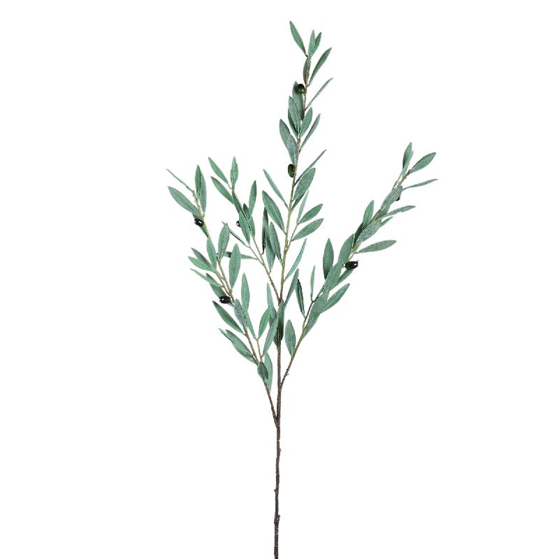 Leaves Plant green olive leaves spray large Vert — Feuille artificielle — vue 3 | Häus