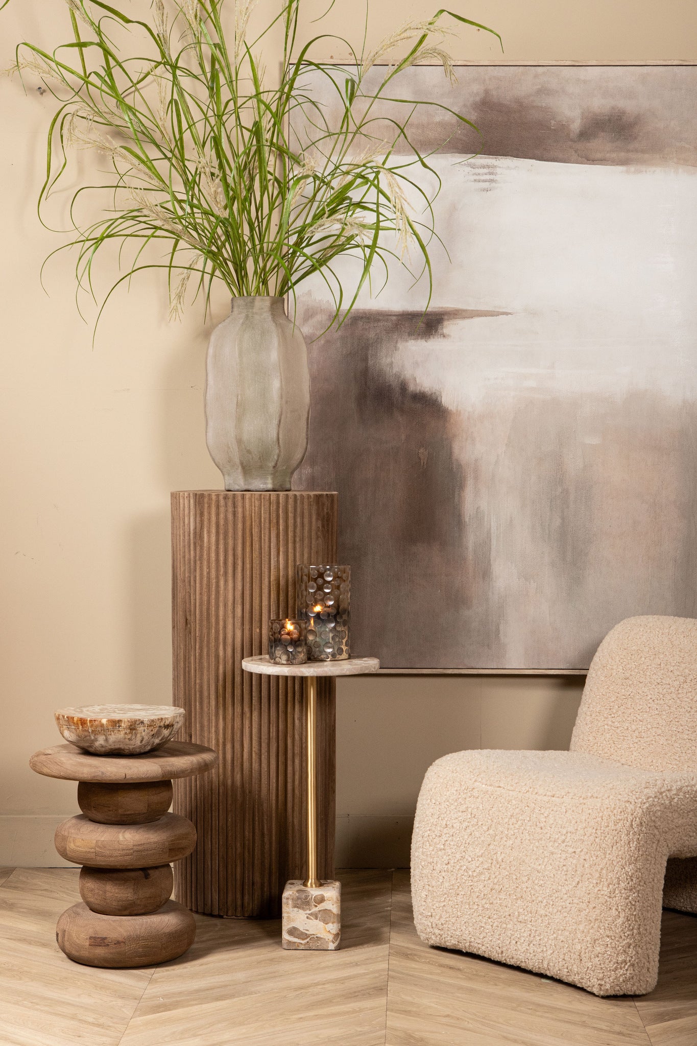 Bridgid Bougeoirs en verre - Marron