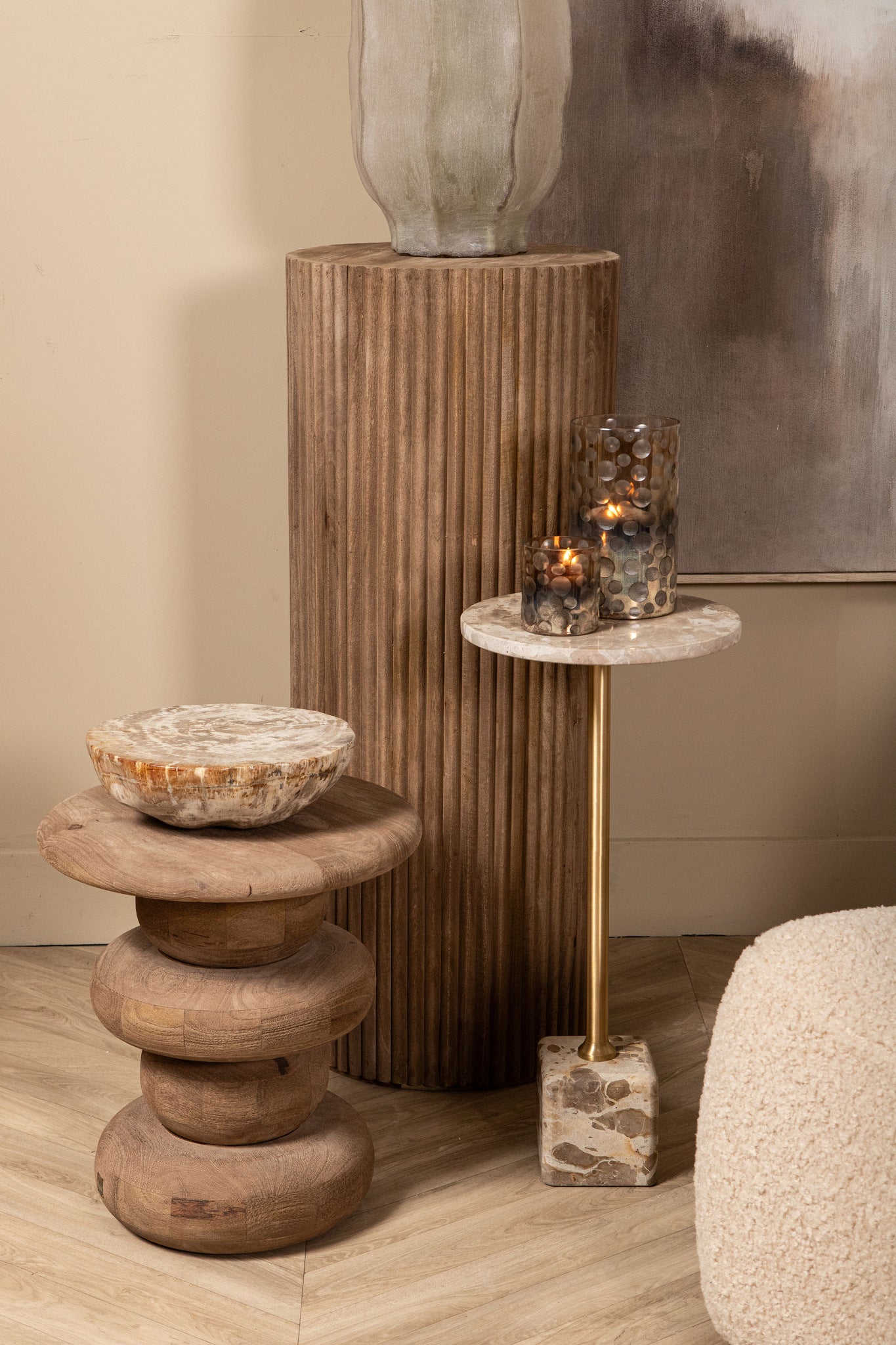 Bridgid Photophores en verre - Marron