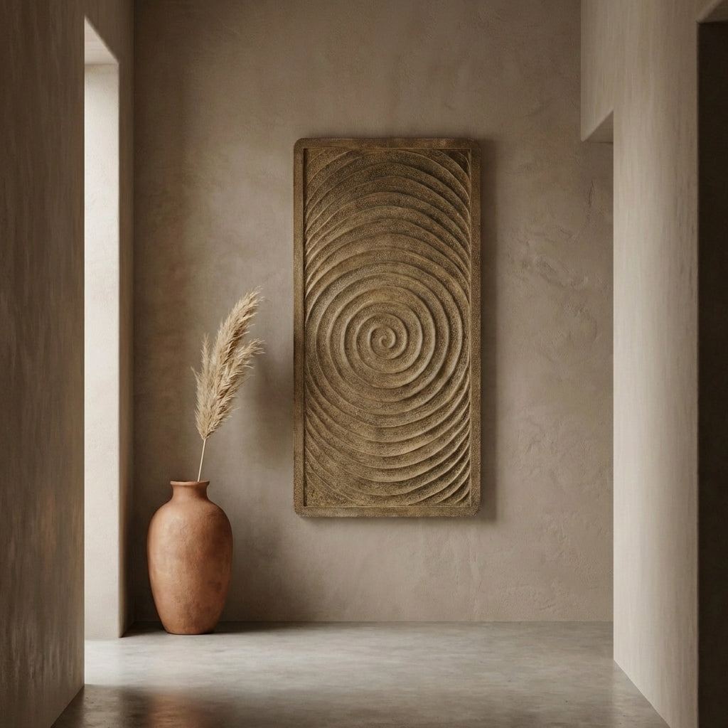 Lula Beige MDF swirl frame wall panel rectangle