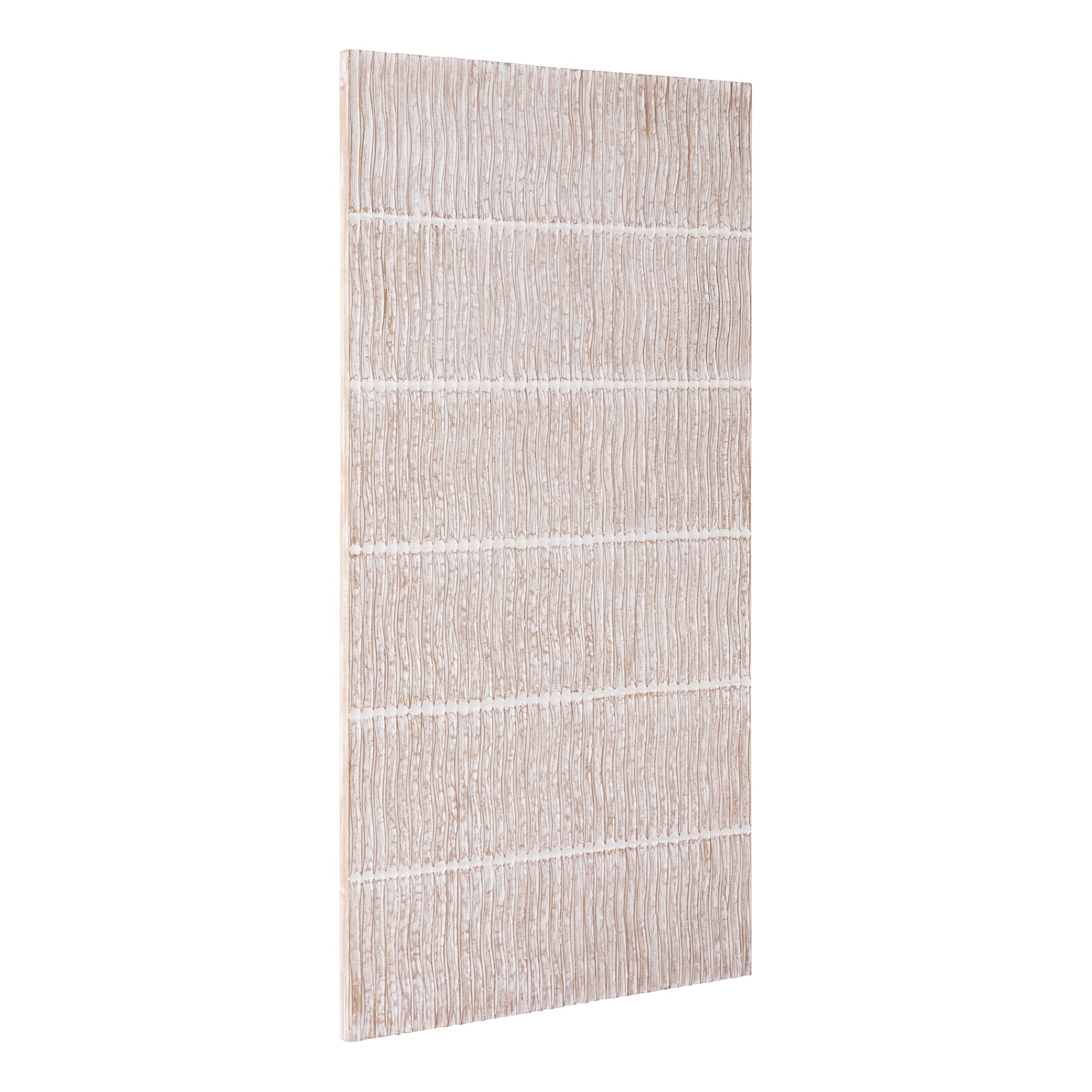 Seline White MDF wavy stripe layer wall panel L