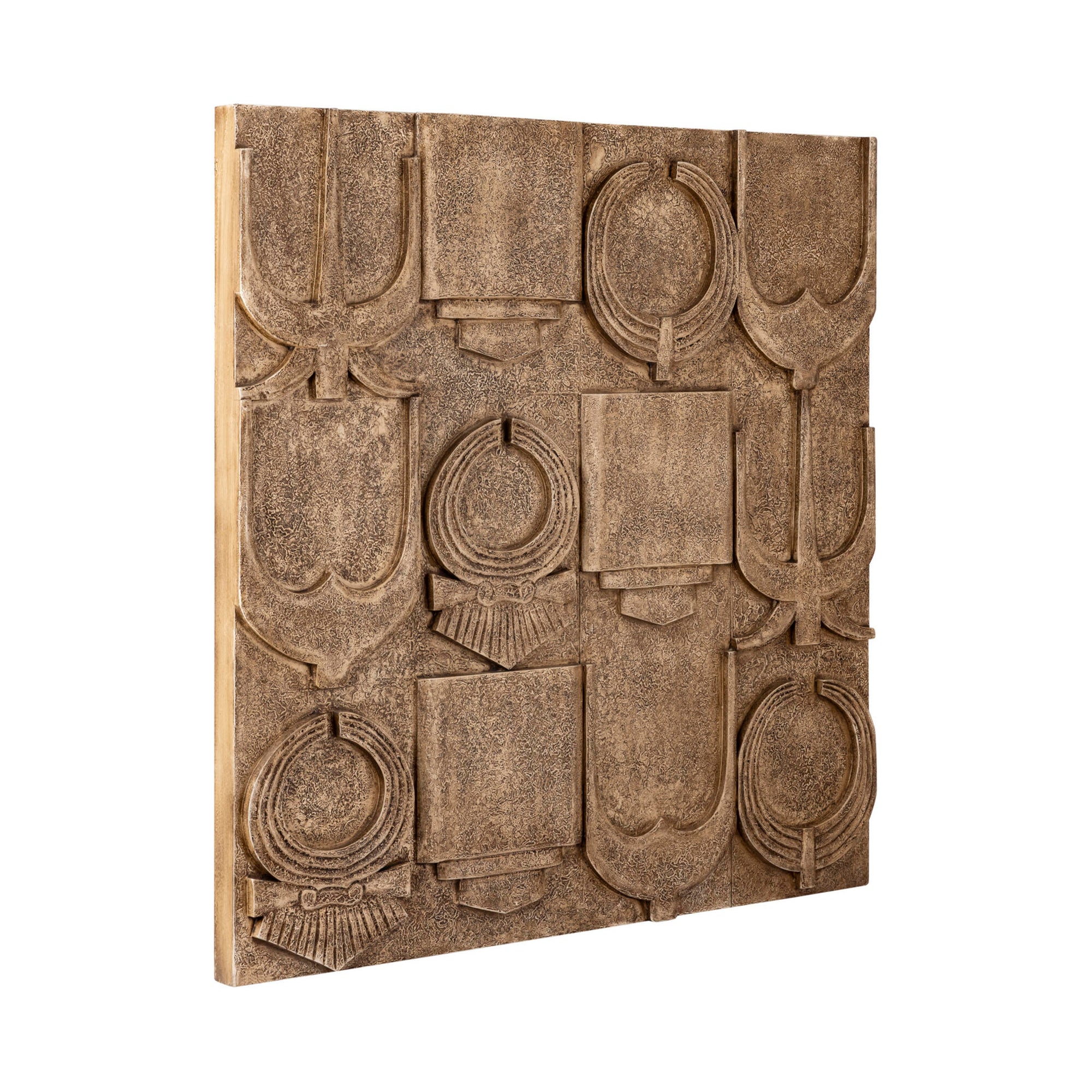 Saku Beige MDF aancient symbols antique wall panel