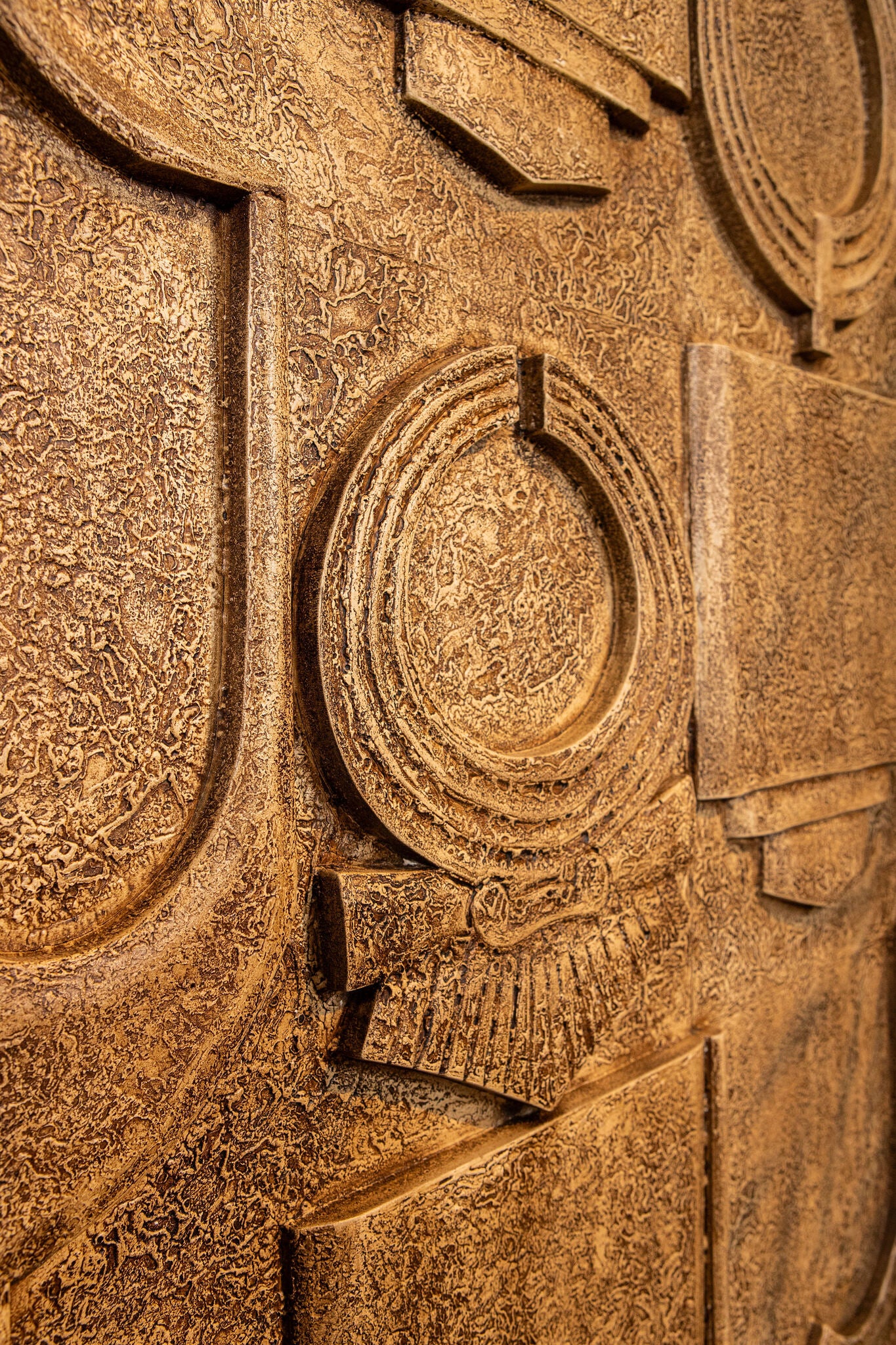 Saku Beige MDF aancient symbols antique wall panel