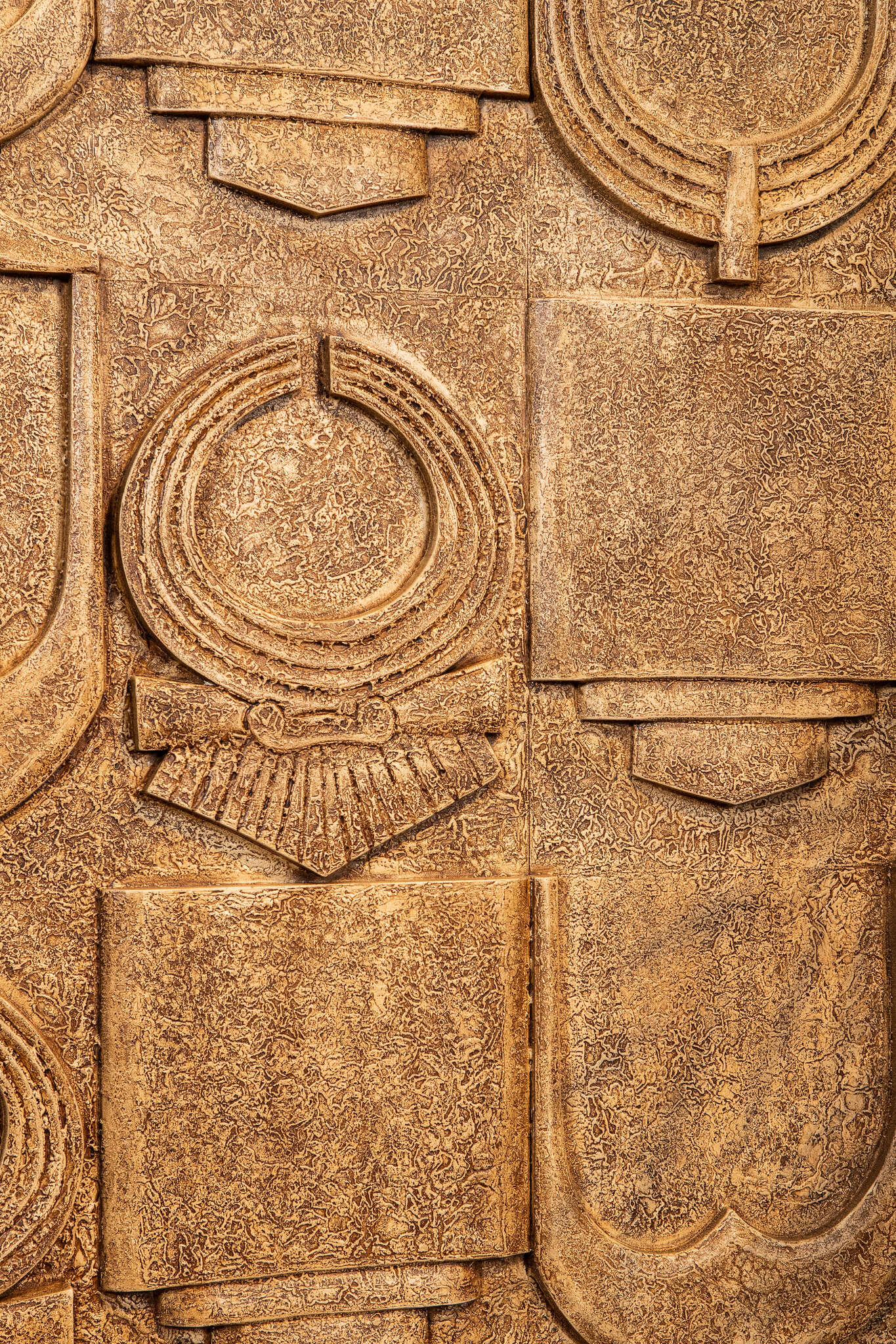Saku Beige MDF aancient symbols antique wall panel