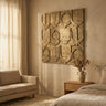 Saku Beige MDF aancient symbols antique wall panel