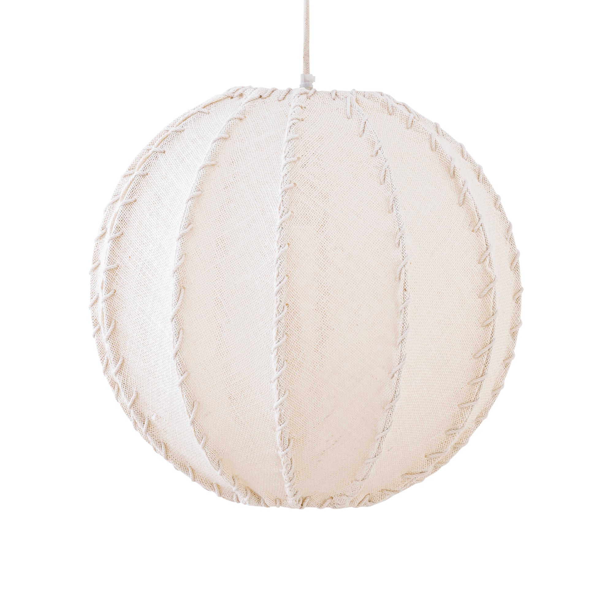 Myka Lustres en fer — Jute Hanging Lamp Ball Shape - Crème