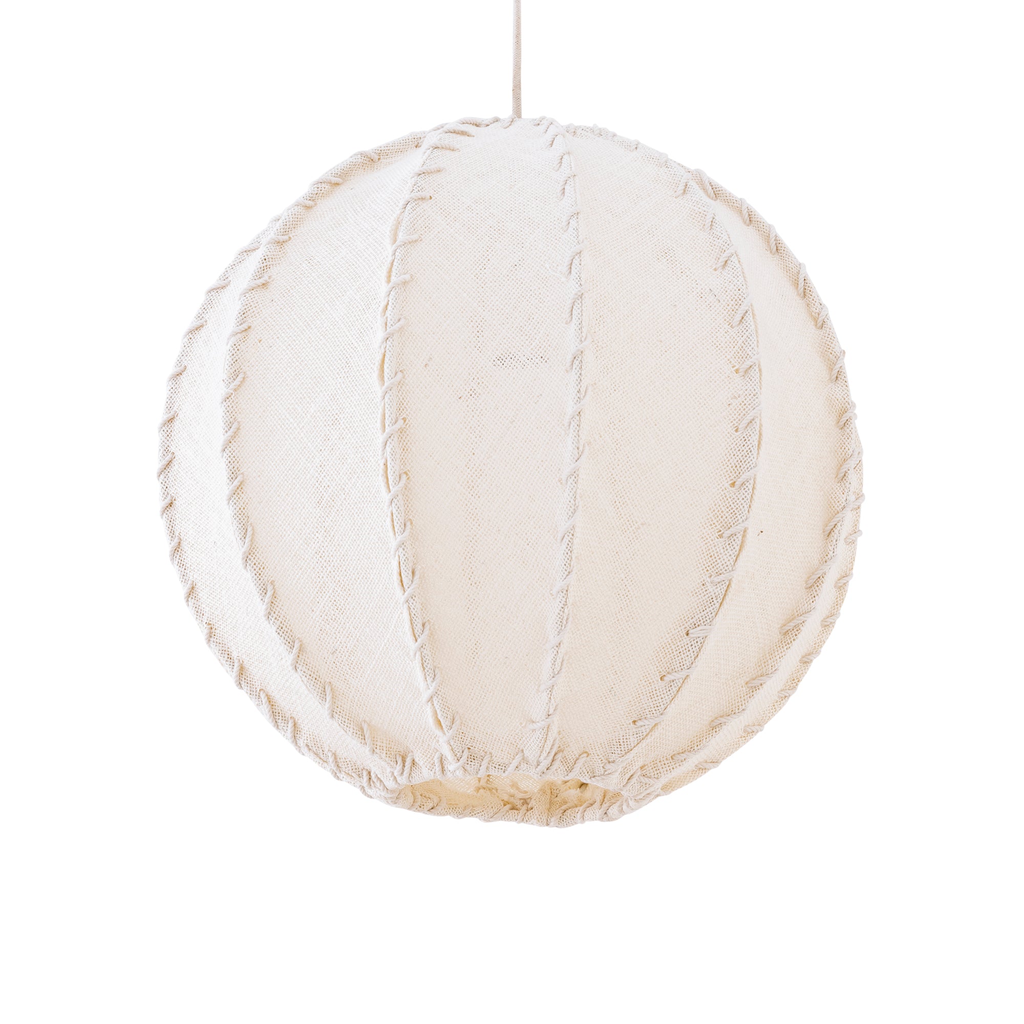 Myka Lustres en fer — Jute Hanging Lamp Ball Shape - Crème