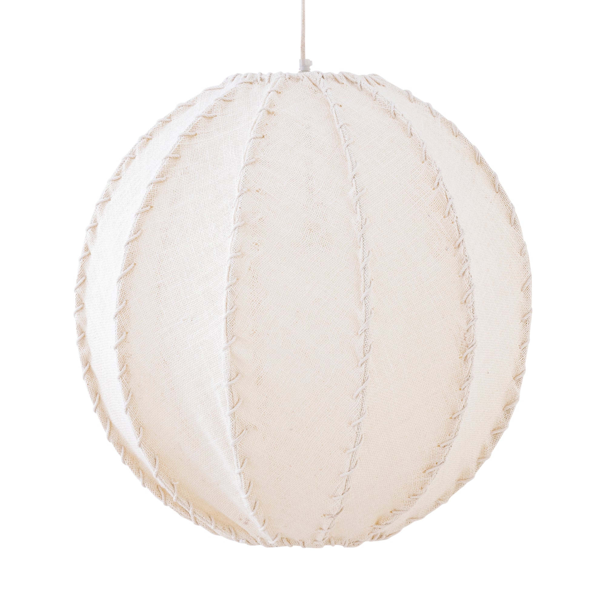 Myka Lustres en fer — Jute Hanging Lamp Ball Shape - Crème