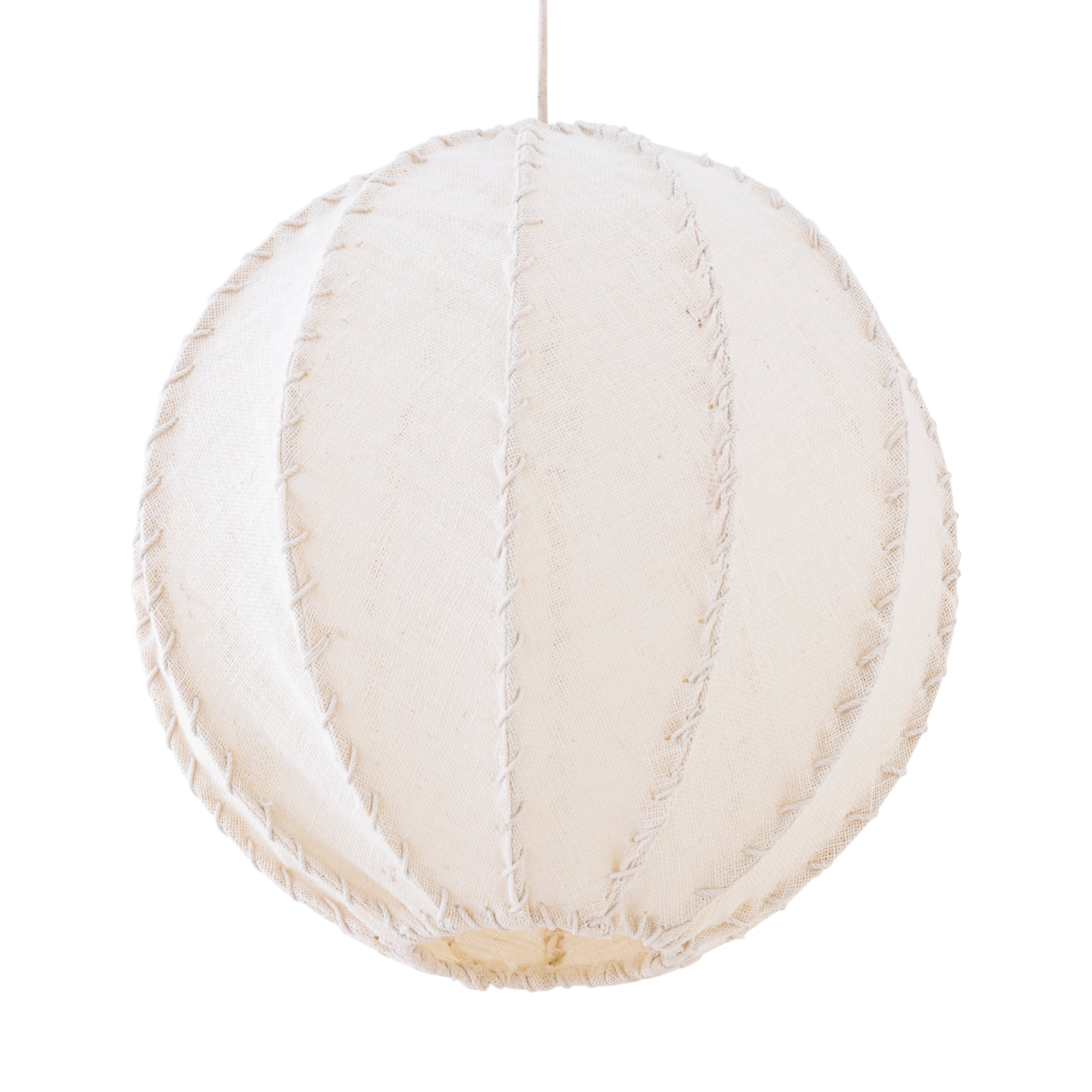 Myka Lustres en fer — Jute Hanging Lamp Ball Shape - Crème