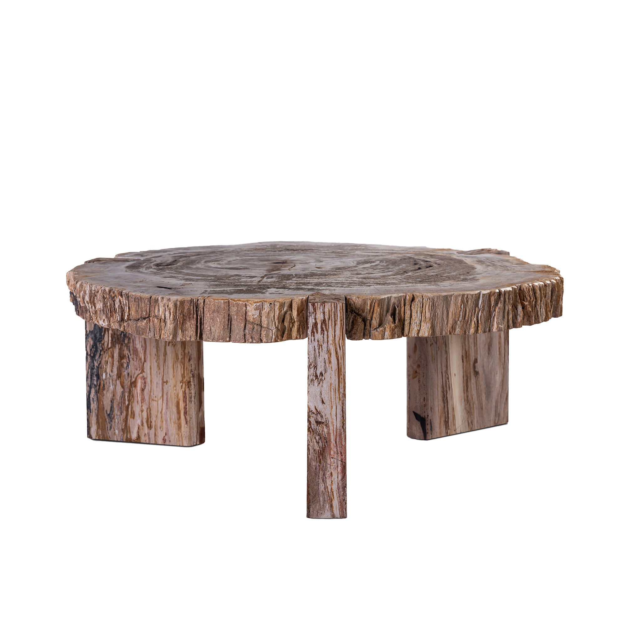 Kayo Natural petrified wood 3 leg coffeetable low - Photo 5