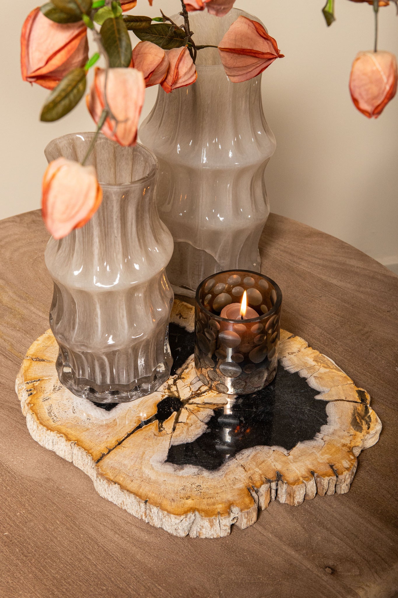 Bridgid Photophores en verre - Marron