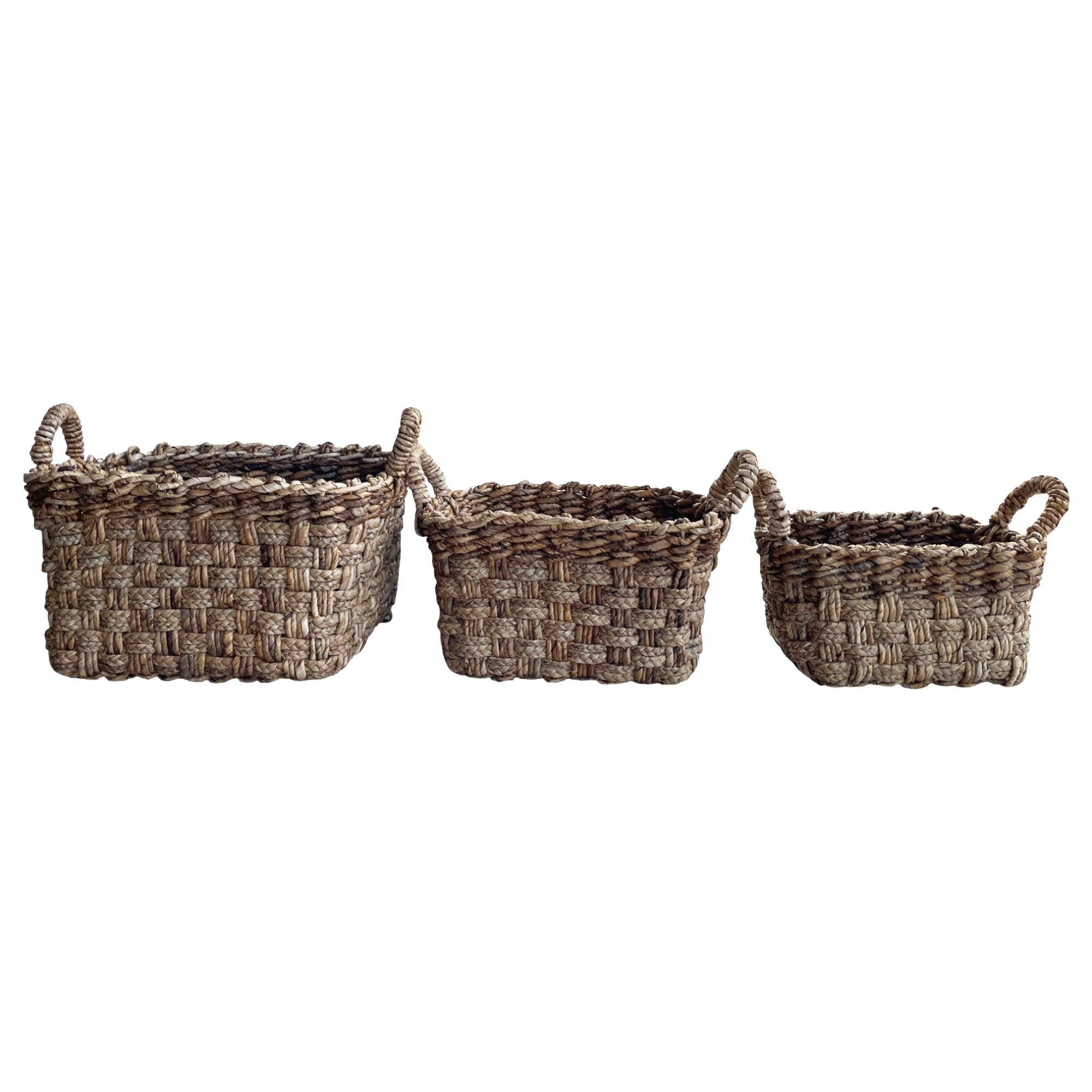 Keili Natural seagrass basket set of 3 rectangle