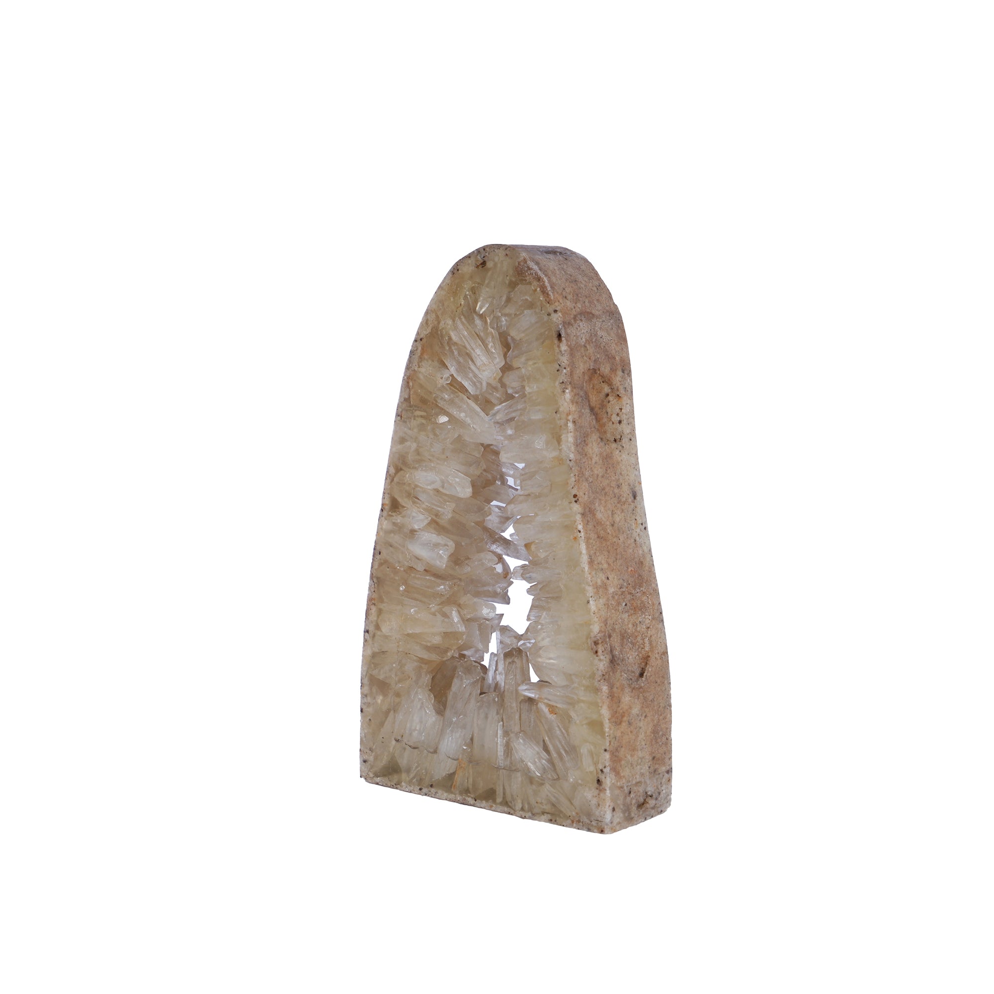 Urica Natural Quartz mineral open deco triangle S