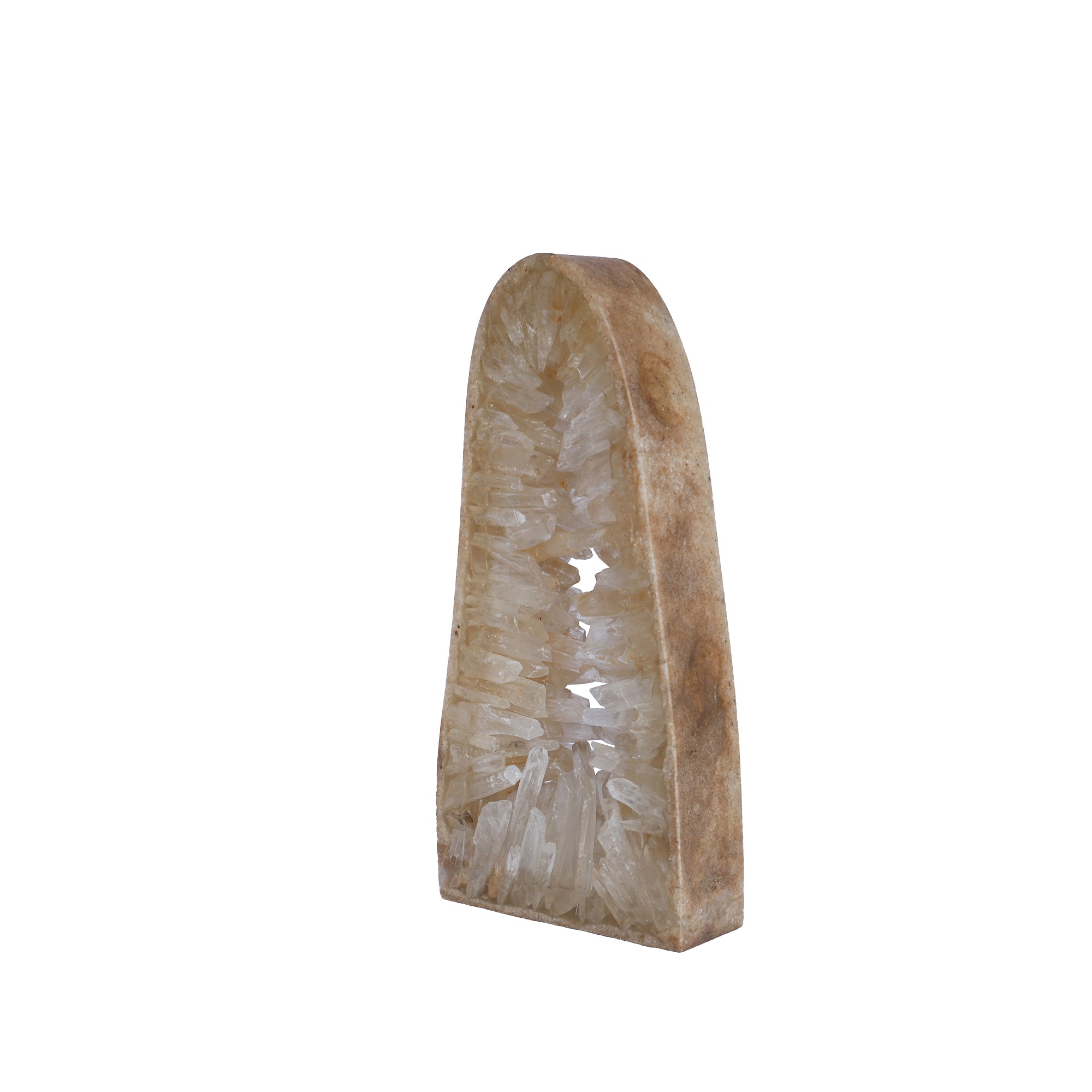 Urica Natural Quartz mineral open deco triangle L