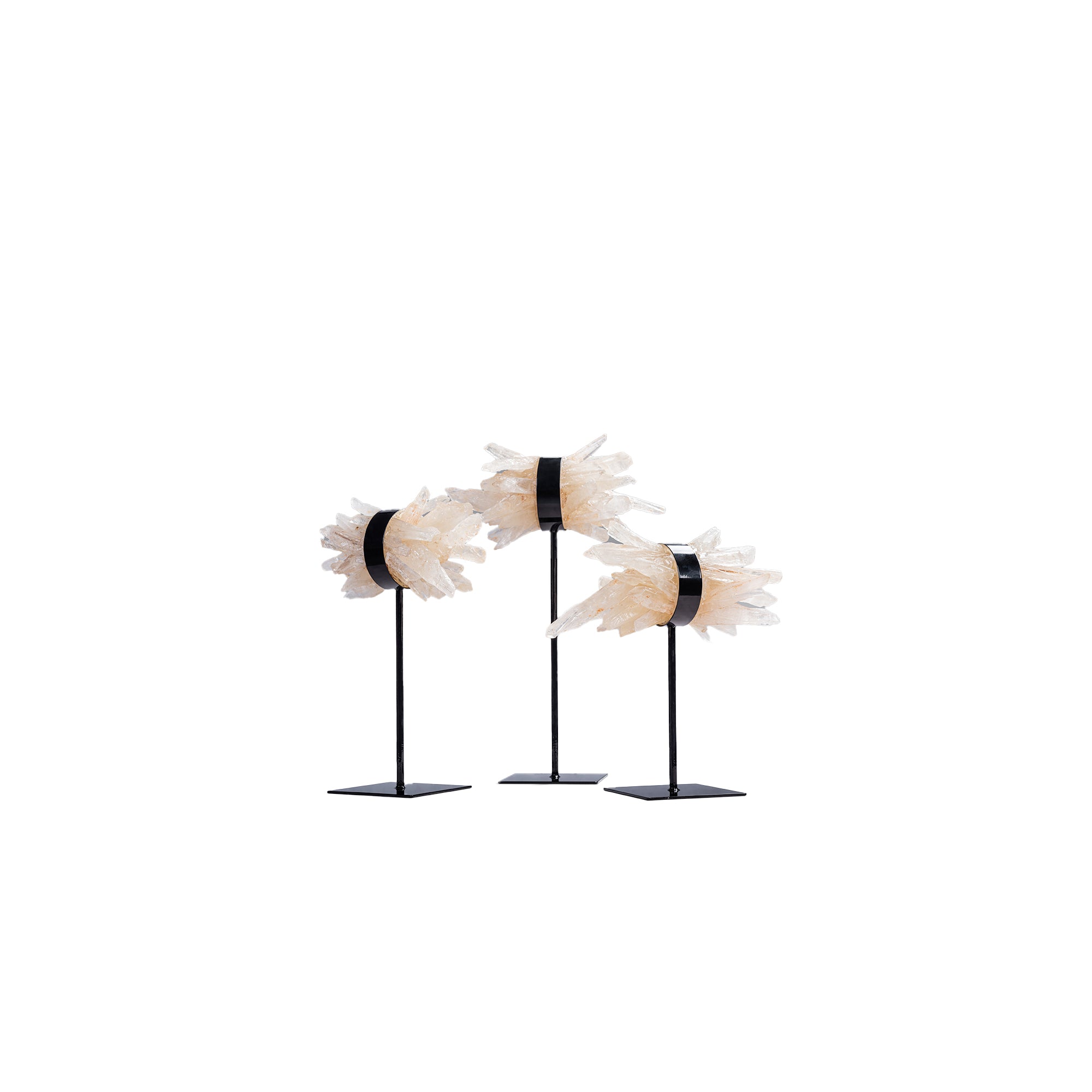 Yerin Natural Quartz mineral cluster deco statue L