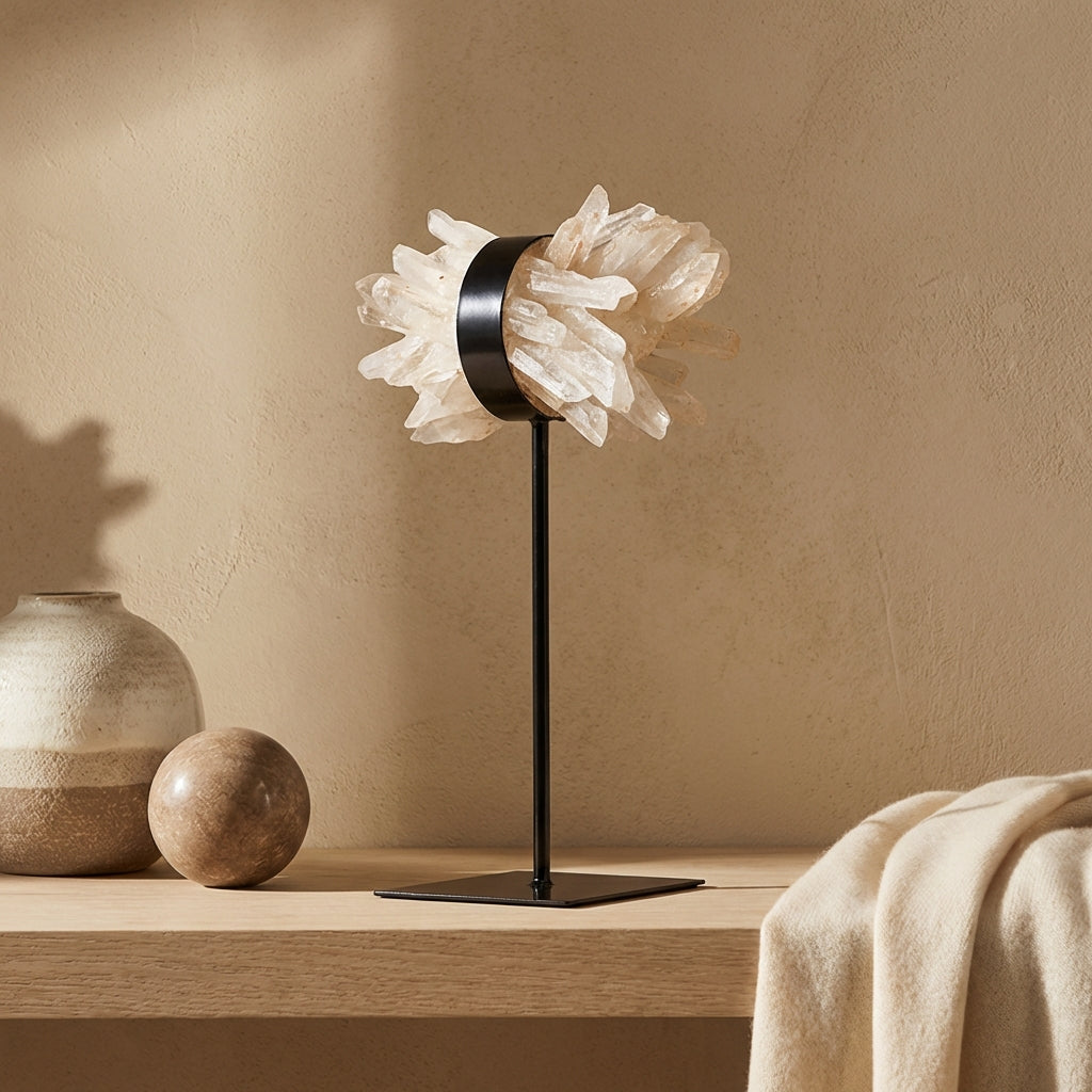 Yerin Natural Quartz mineral cluster deco statue M