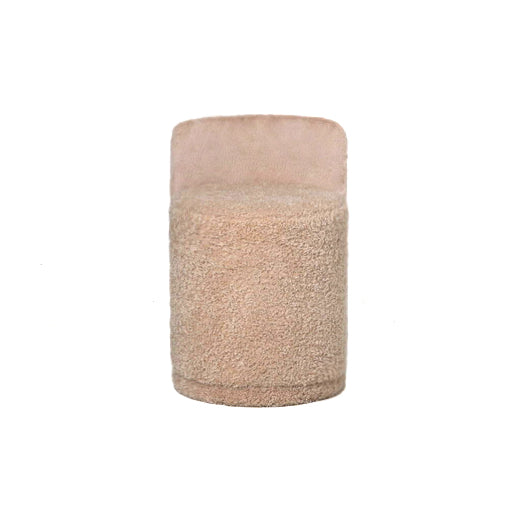 Brandon Beige fabric round pouf with backrest - Photo 3