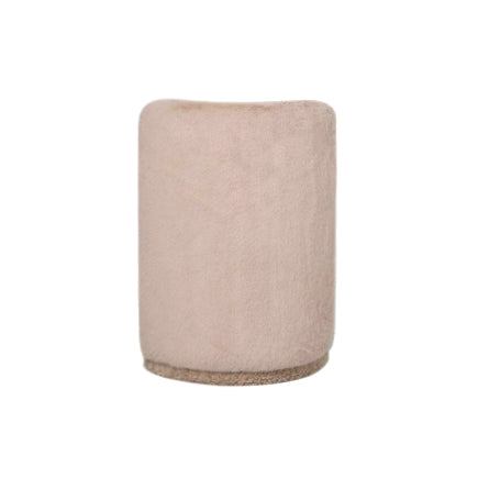 Brandon Beige fabric round pouf with backrest - Photo 4