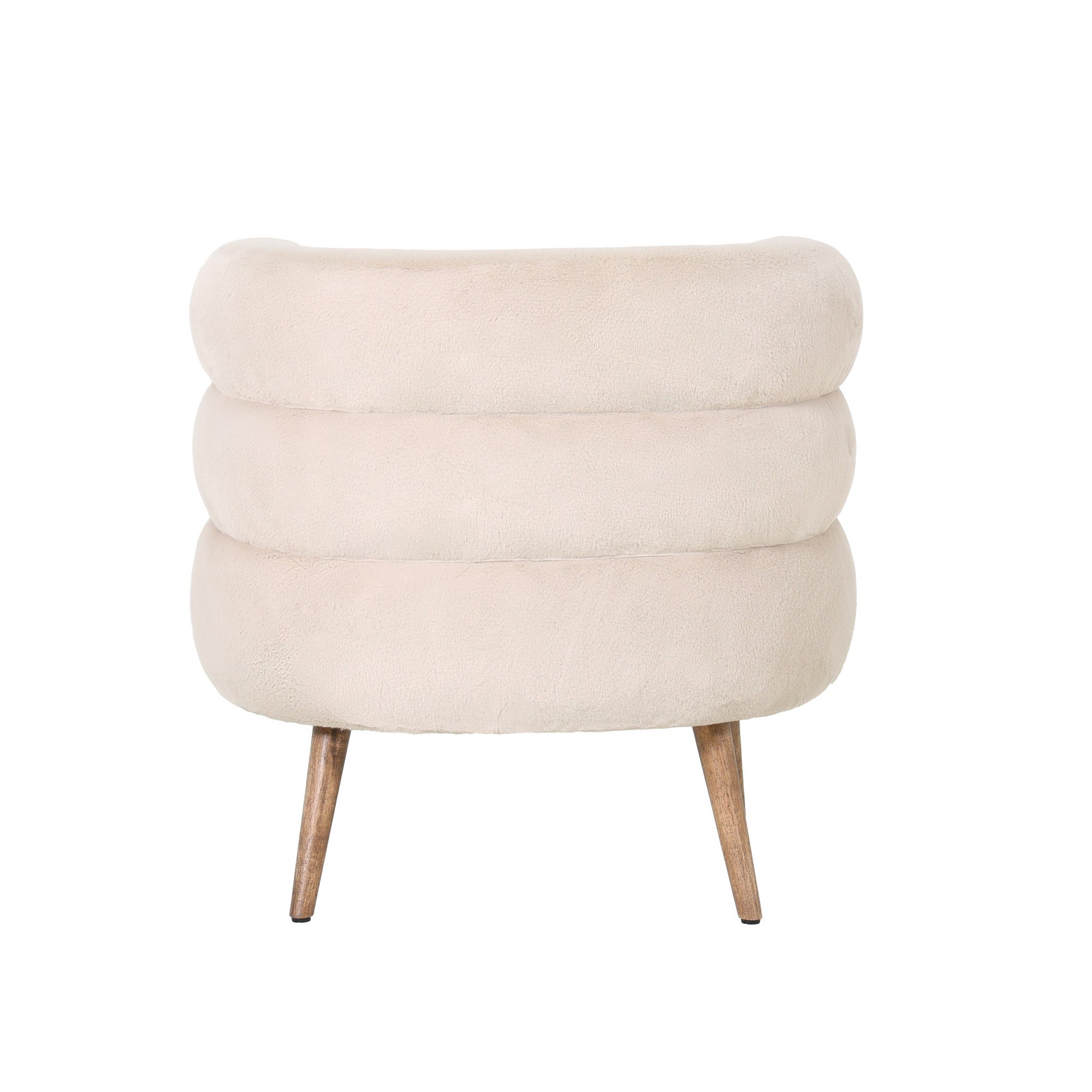 Nelly Beige fabric fur fauteuil - Photo 2