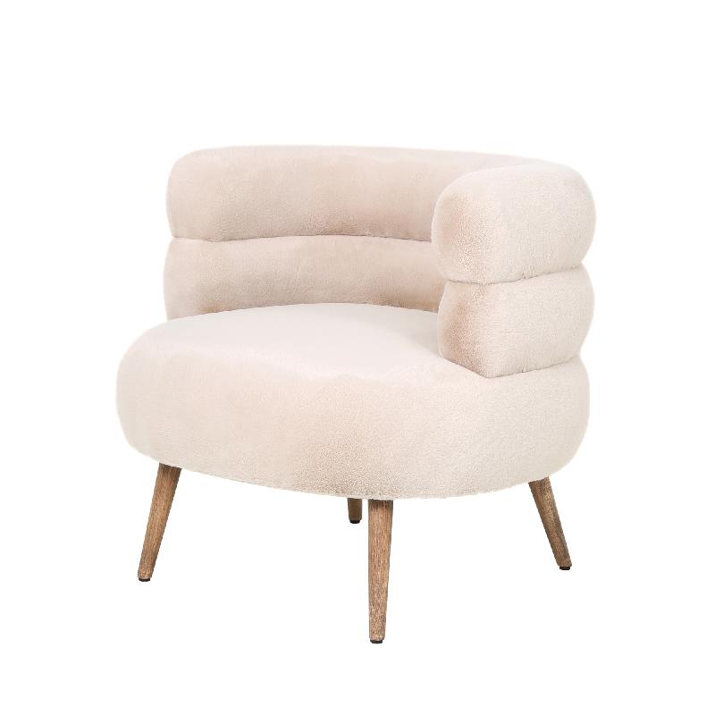 Nelly Beige fabric fur fauteuil
