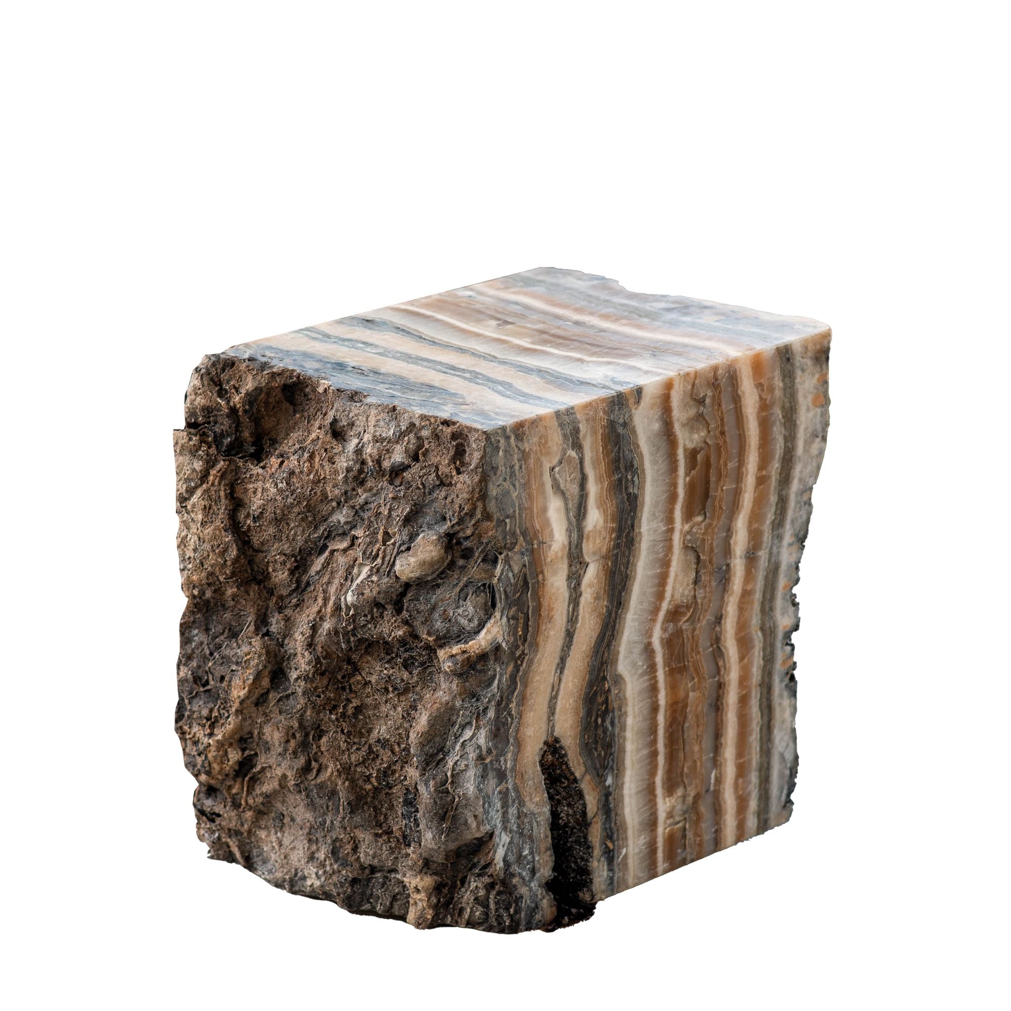 Keydan Natural onyx lapis pedestal with rough side