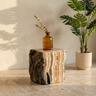 Piédestal Keydan — Naturel onyx lapis avec Brut side — Vue lifestyle