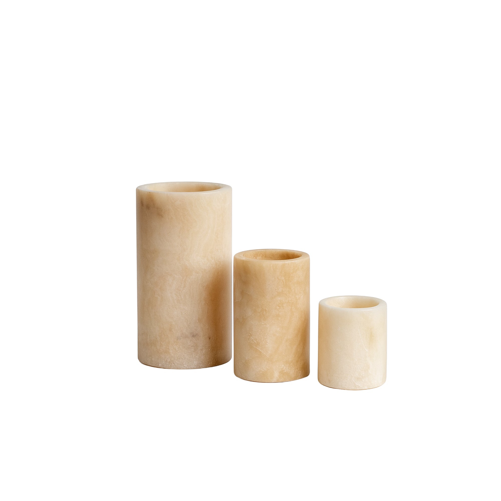 Feyza Bougeoirs en pierre - Beige